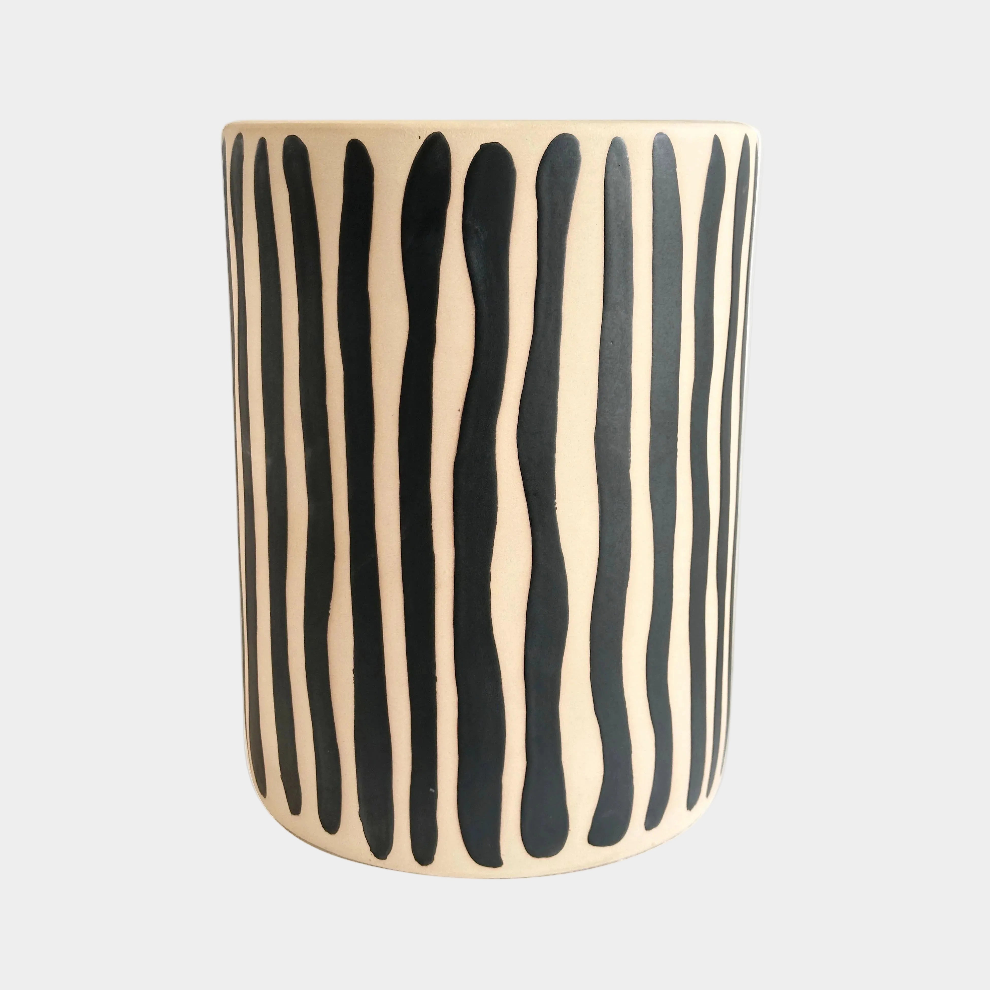 Tempest Indoor/Outdoor Ceramic Table in Stripes