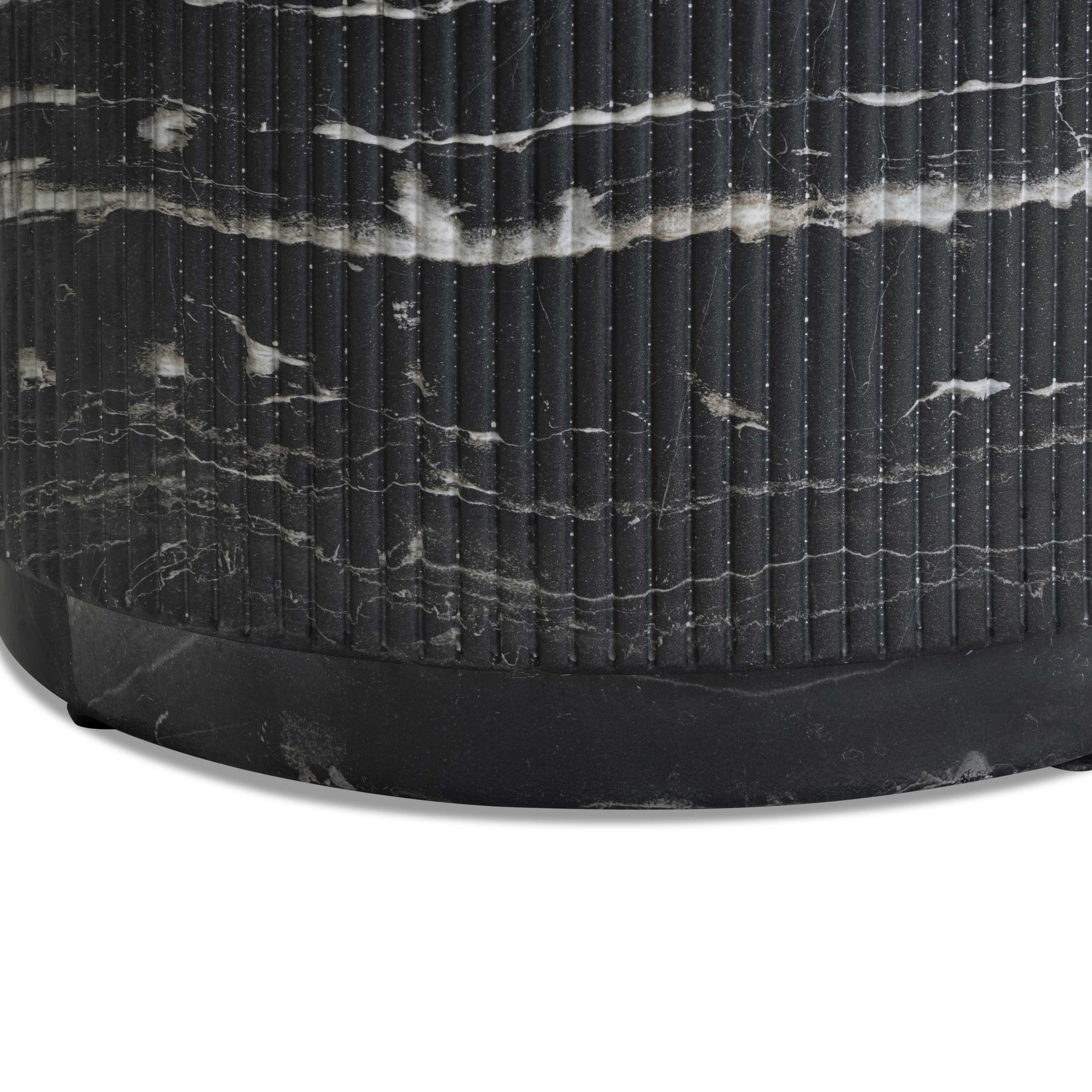 Hades 47" Black Faux Marble Indoor/Outdoor Concrete Coffee Table