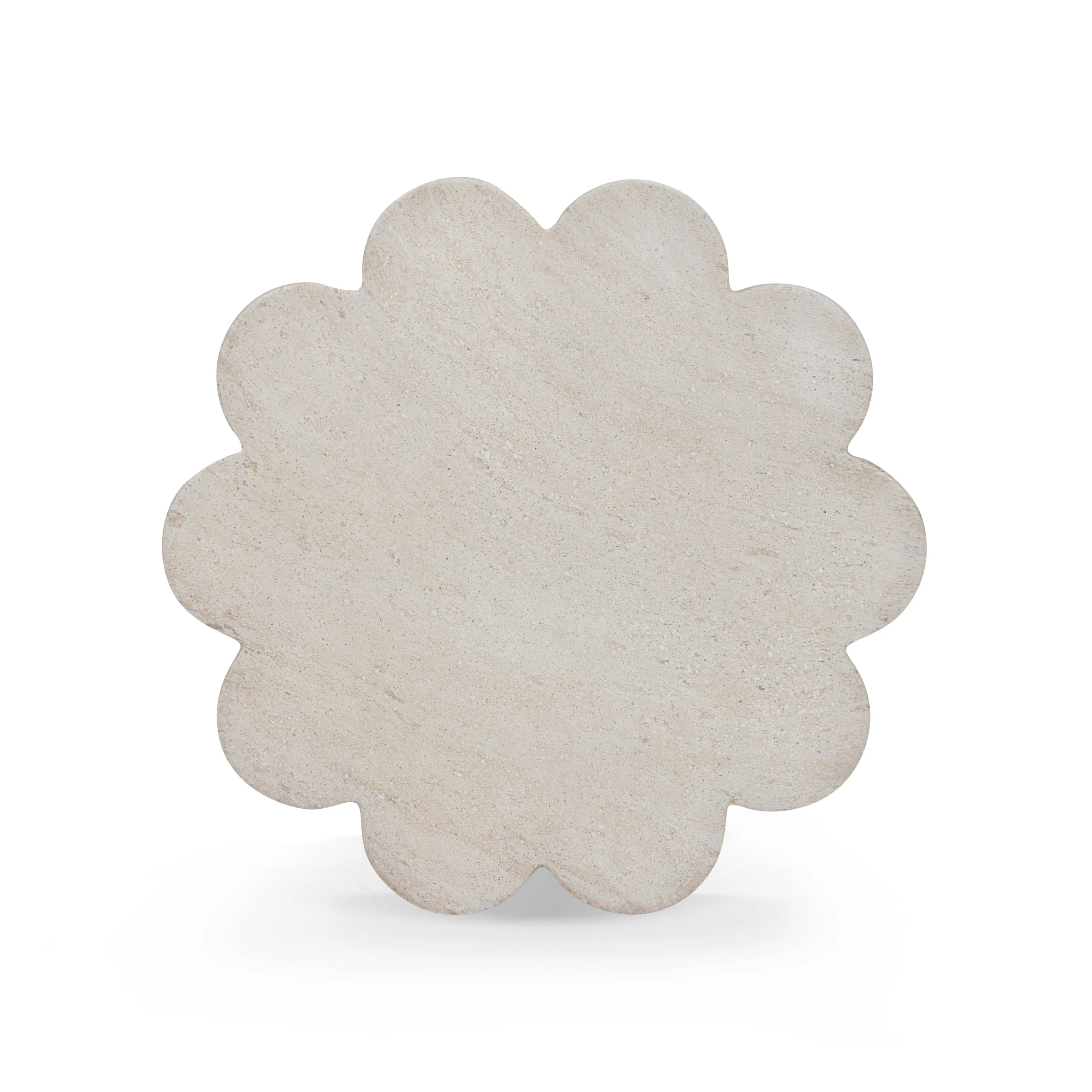Blossom Faux Travertine Indoor/Outdoor Concrete Side Table