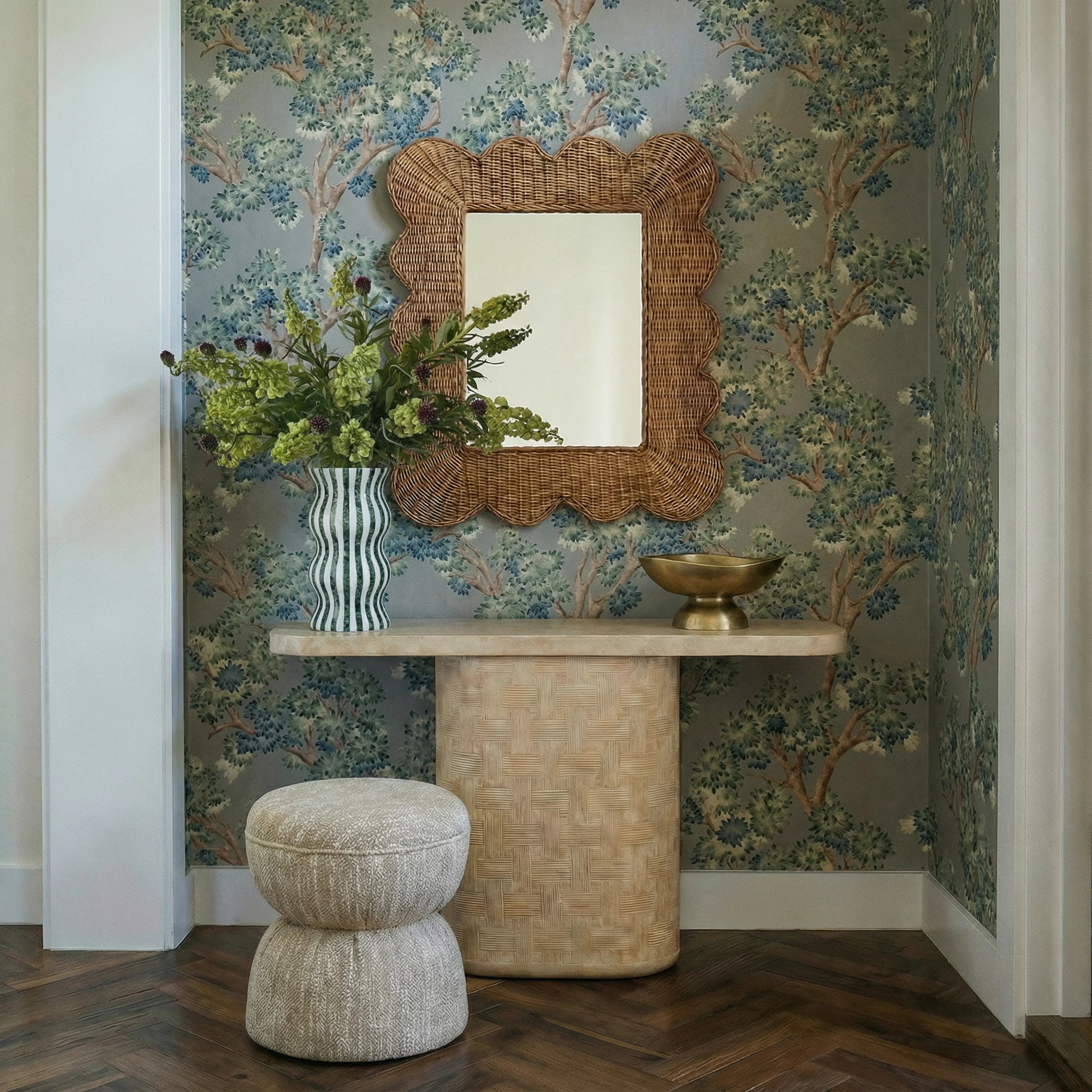 Tomlin Ruched Performance Fabric Game Ottoman