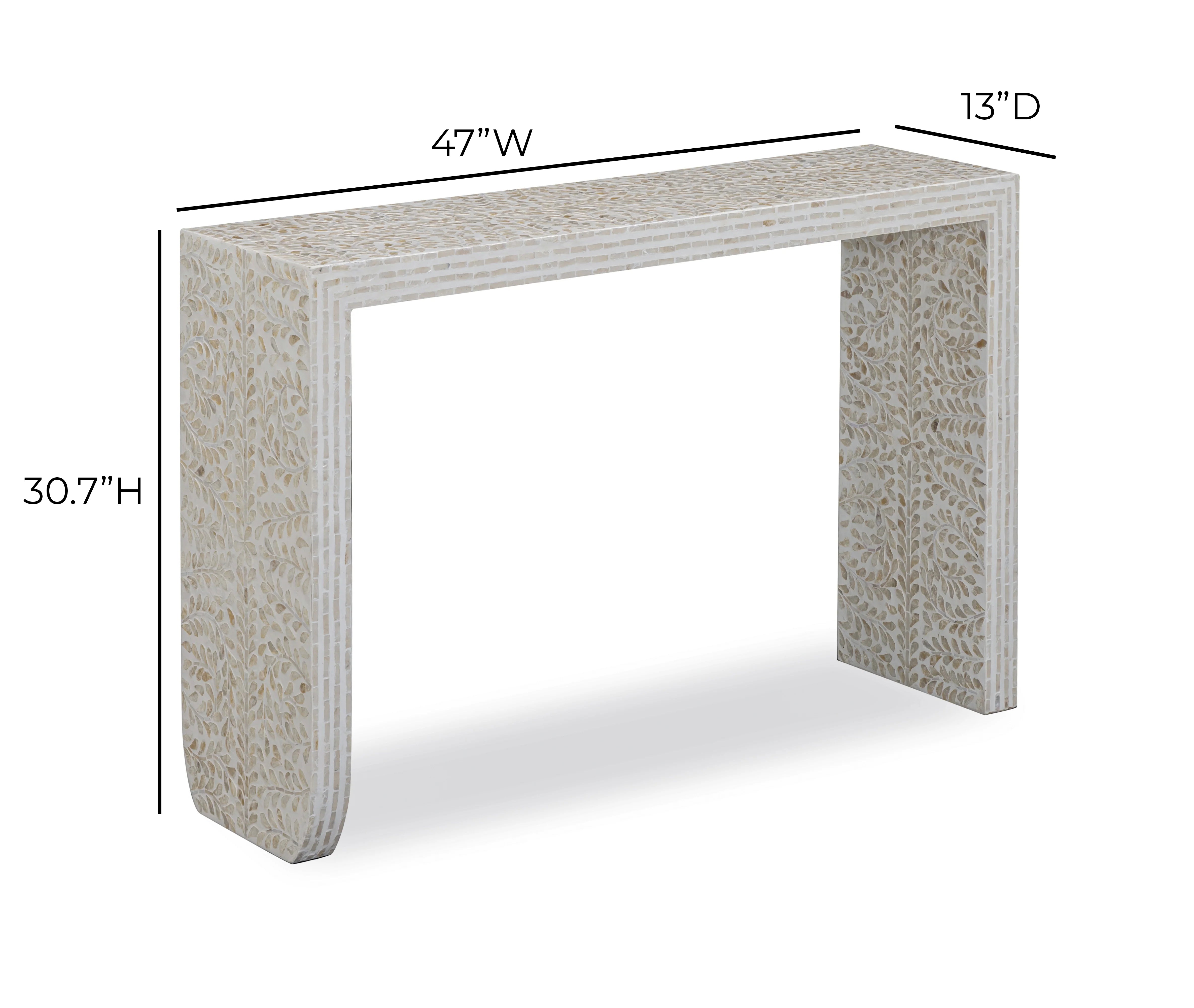 Cyprus 47" Cream Capiz Shell Console Table