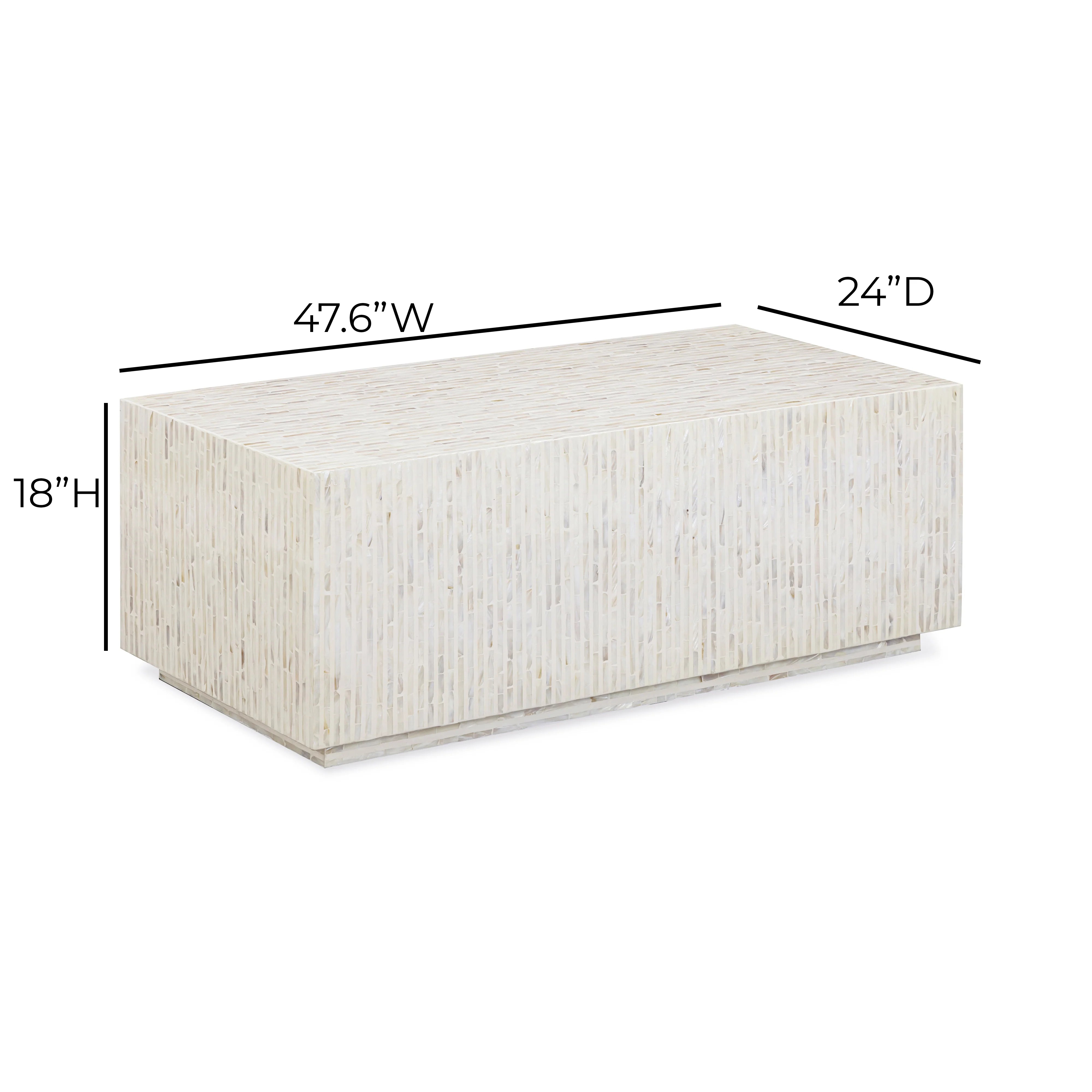 Earl 48" Shell Rectangular Coffee Table
