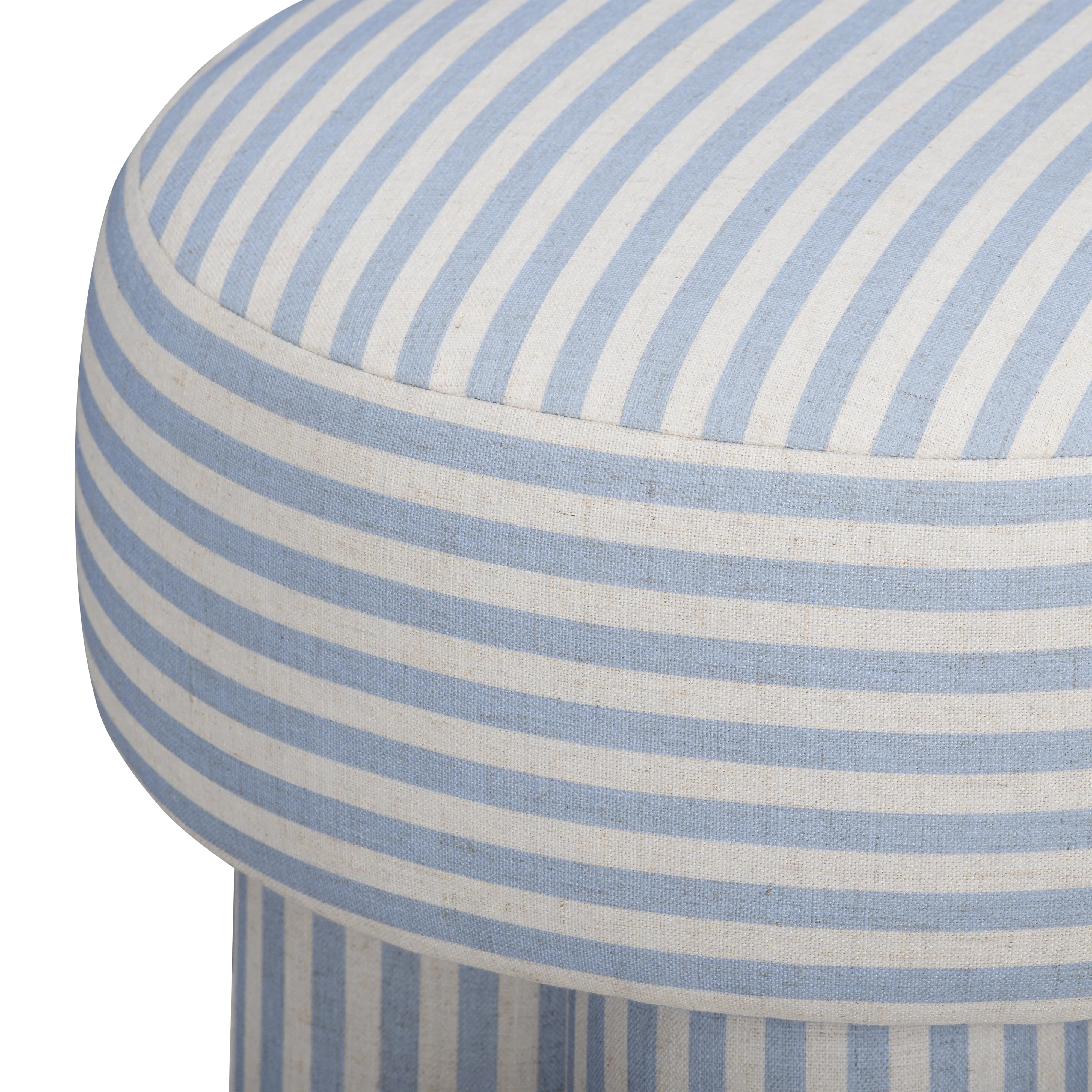 Masha Striped Performance Linen Accent Stool