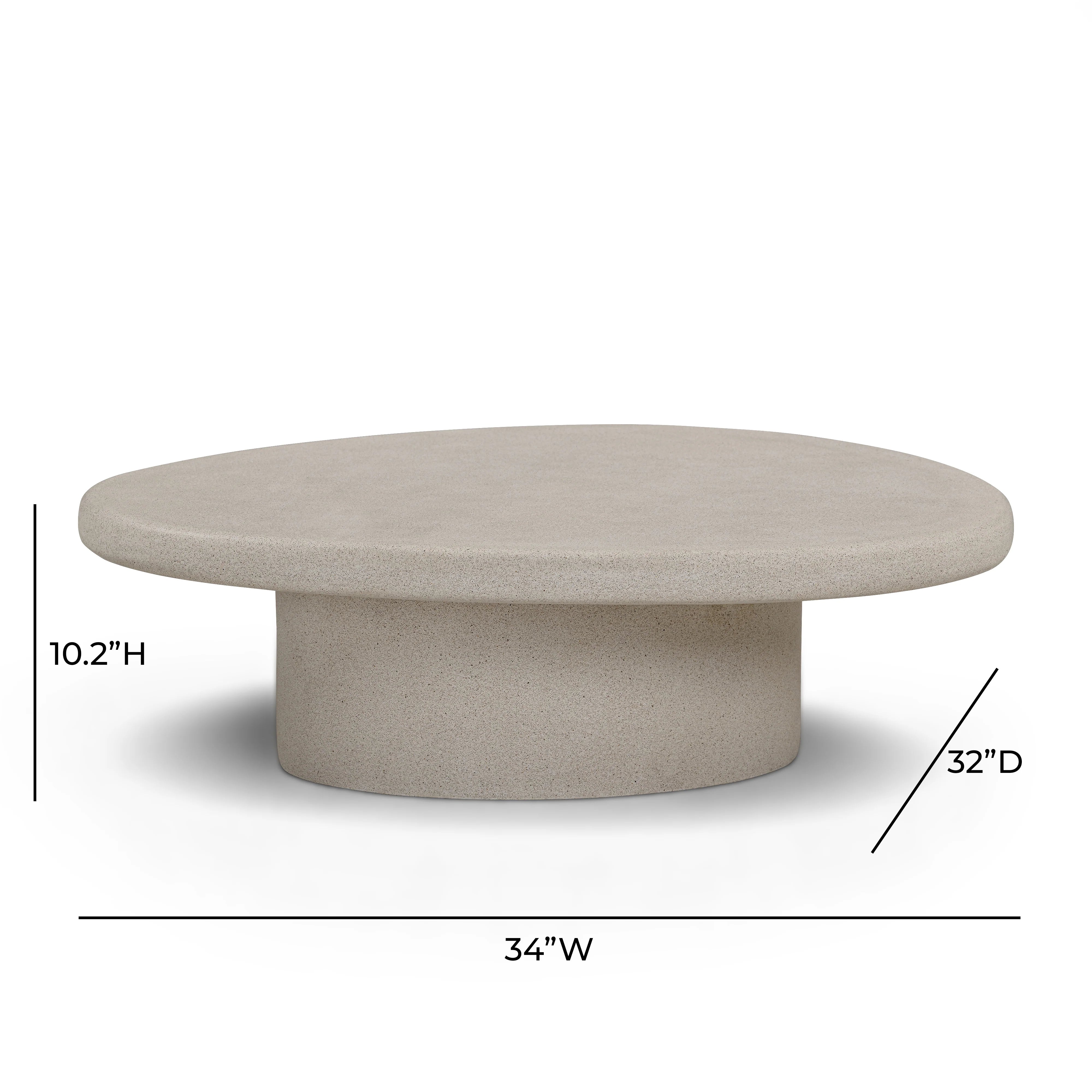 Jade Concrete Indoor/Outdoor Coffee Table (28"-34")