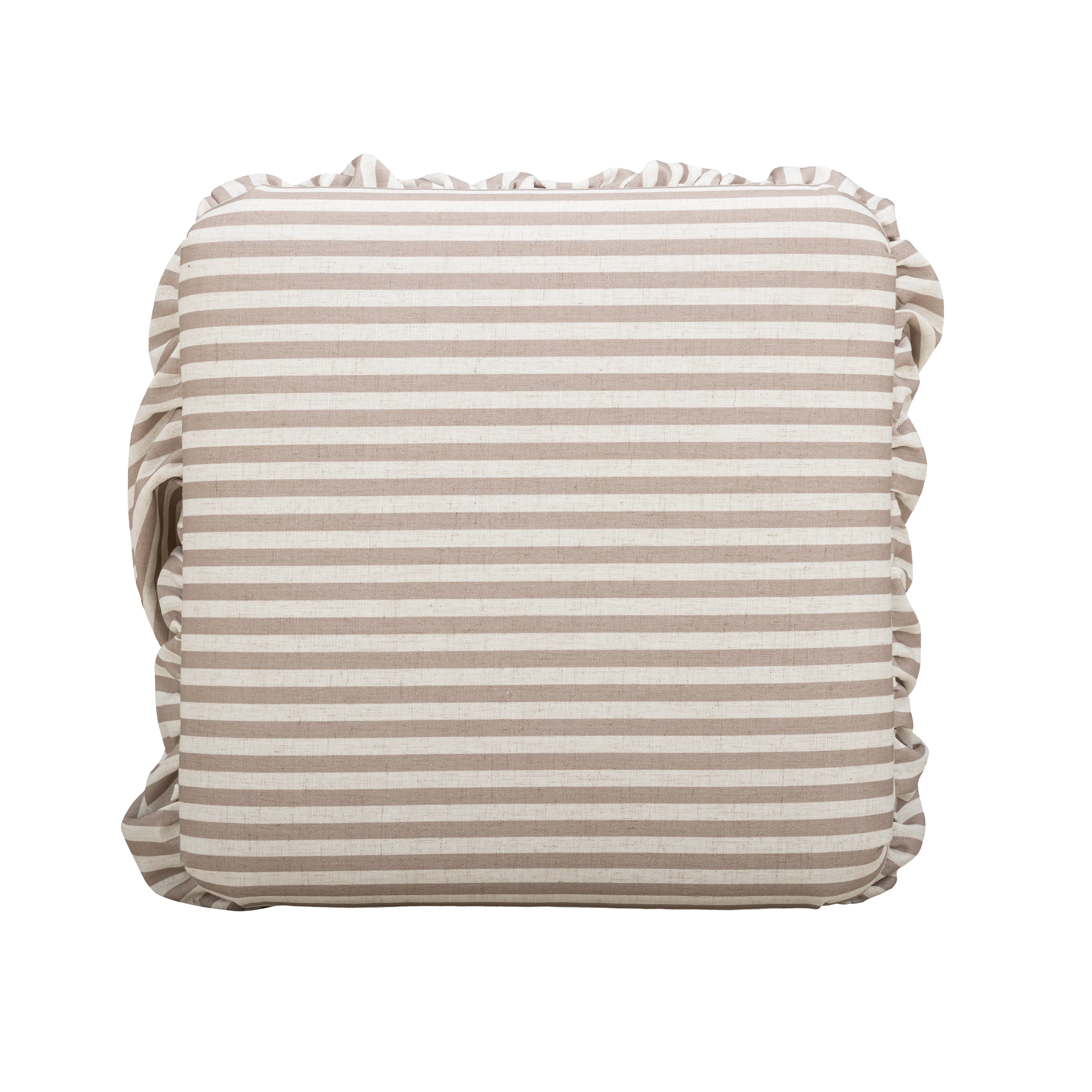 Gertrude Striped Performance Linen Skirted Ottoman