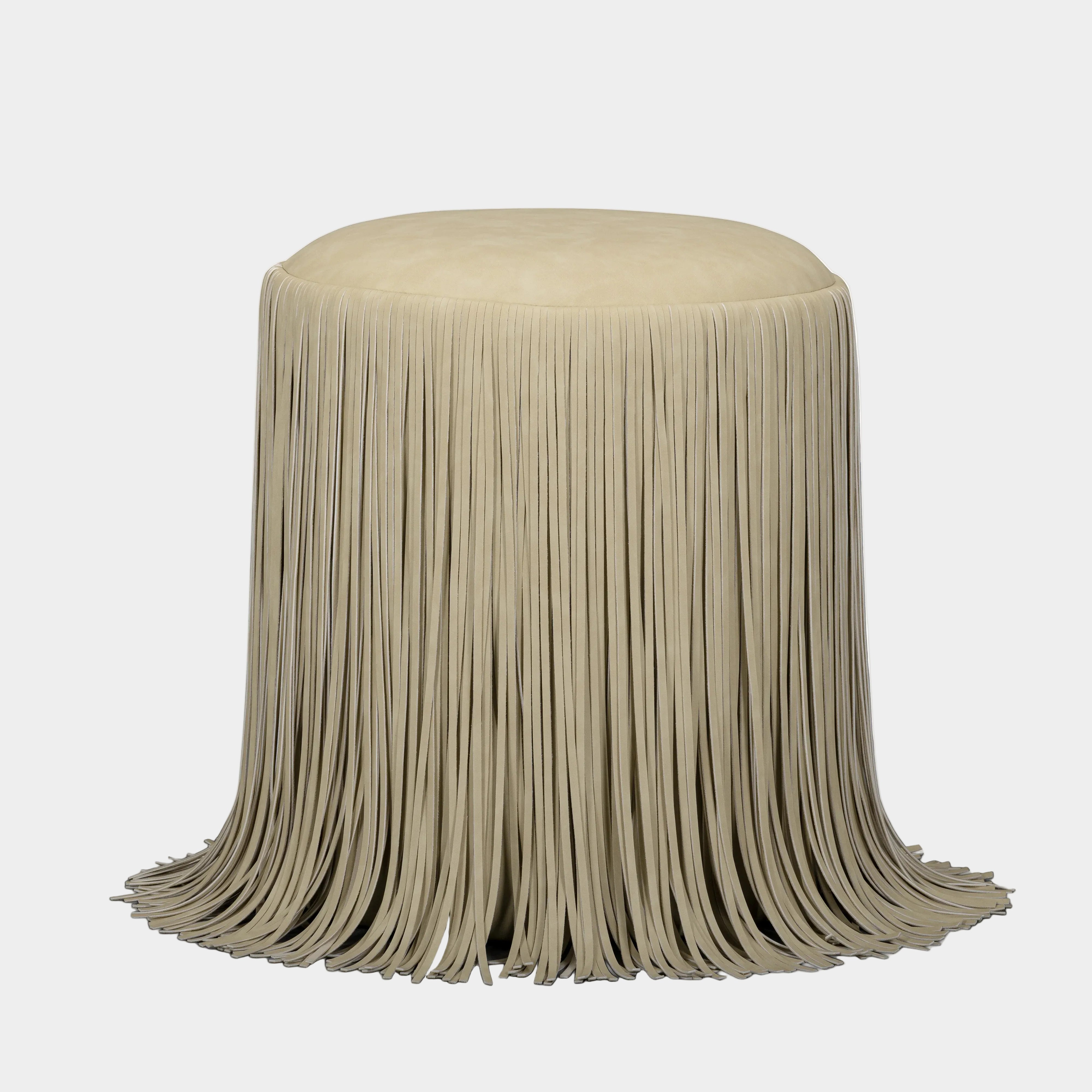 Shag Me Performance Vegan Leather Ottoman