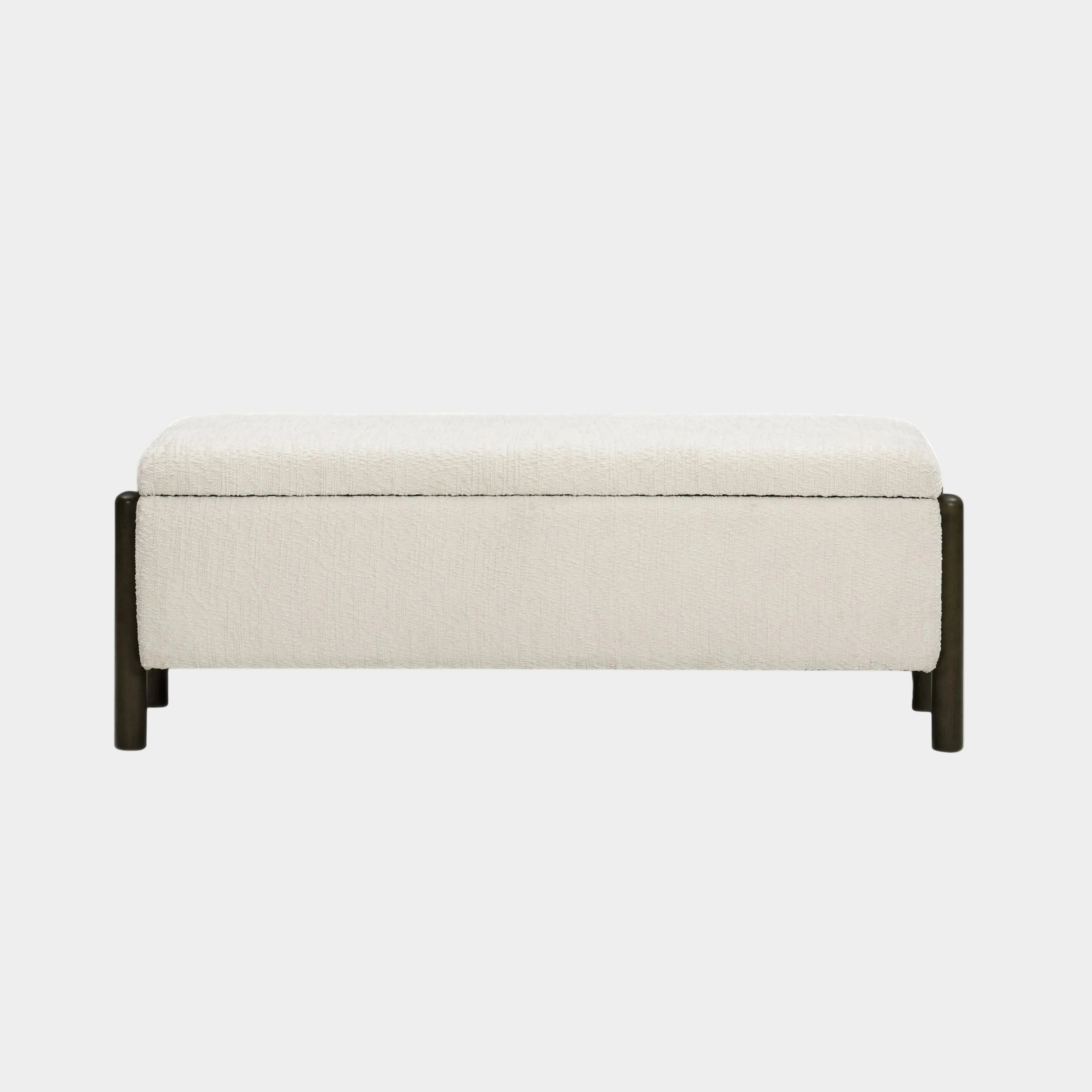 Abby 52" Nubby Fabric Storage Bench
