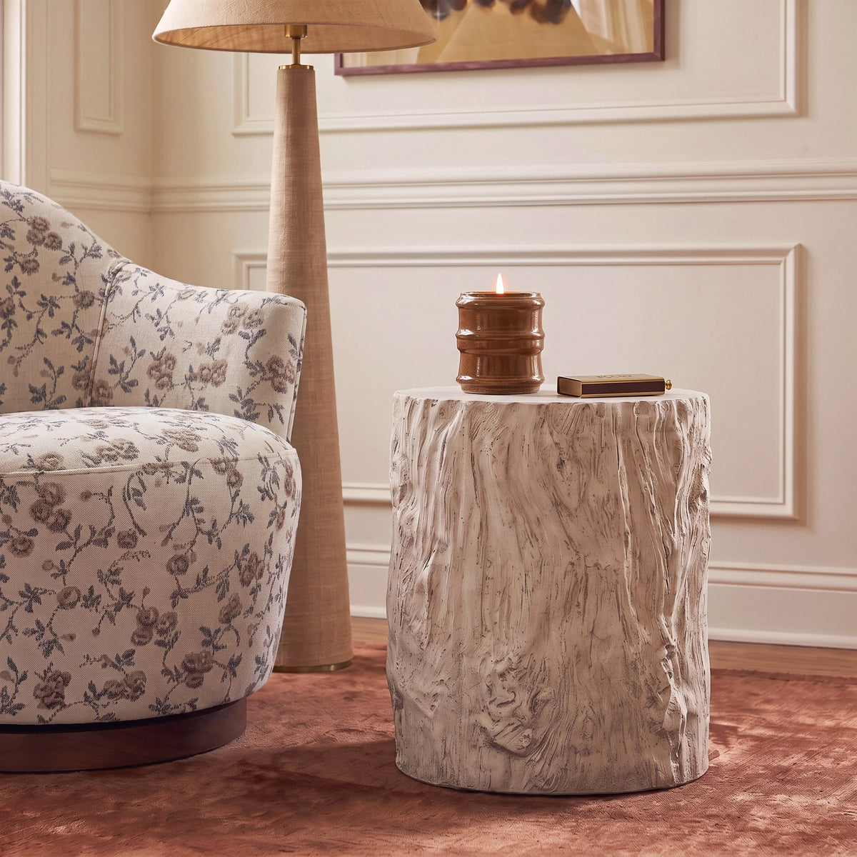 Fawn Driftwood Concrete Indoor/Outdoor Side Table