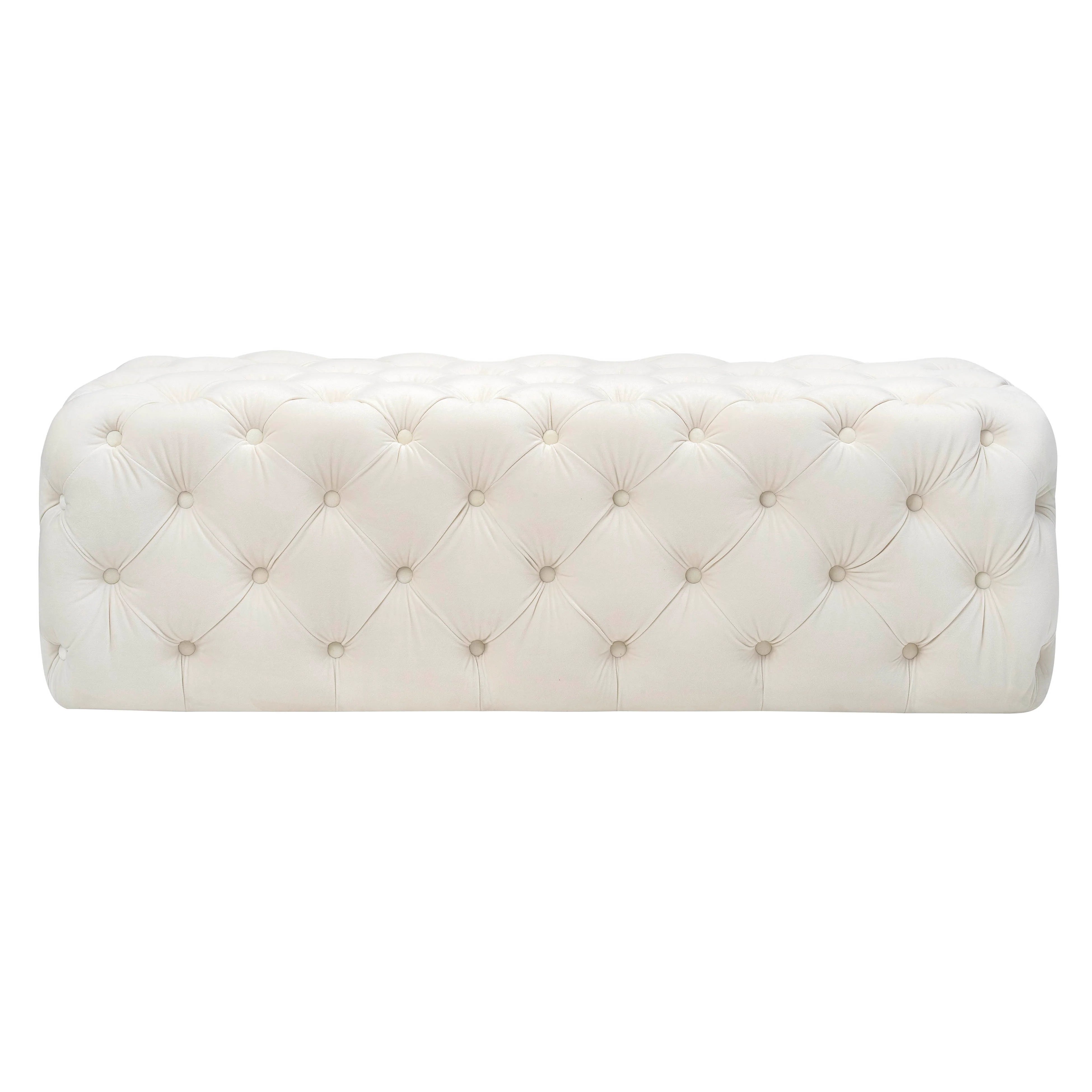 Kaylee 49" Performance Velvet Tufted Jumbo Ottoman