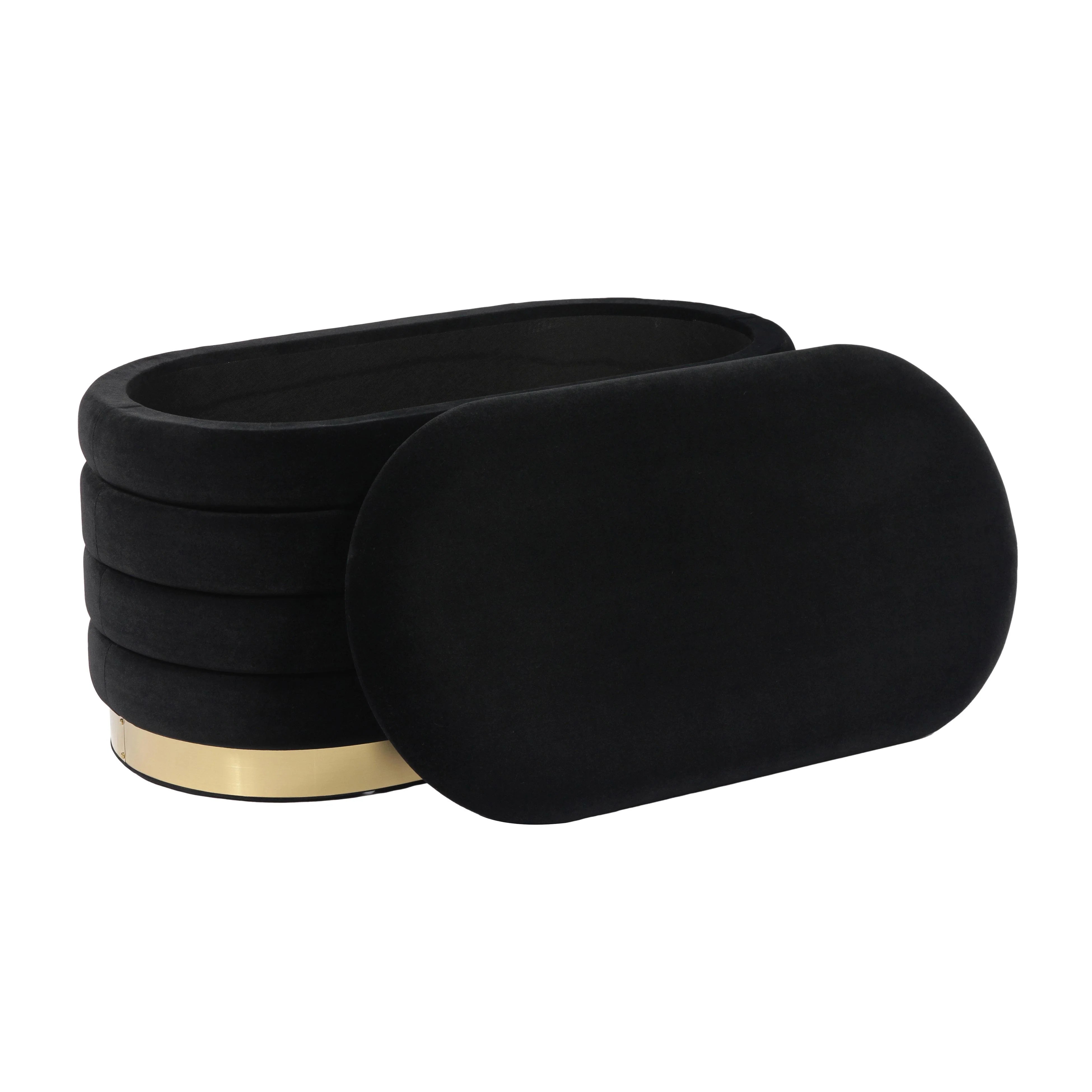 Banc de rangement en velours Lillian