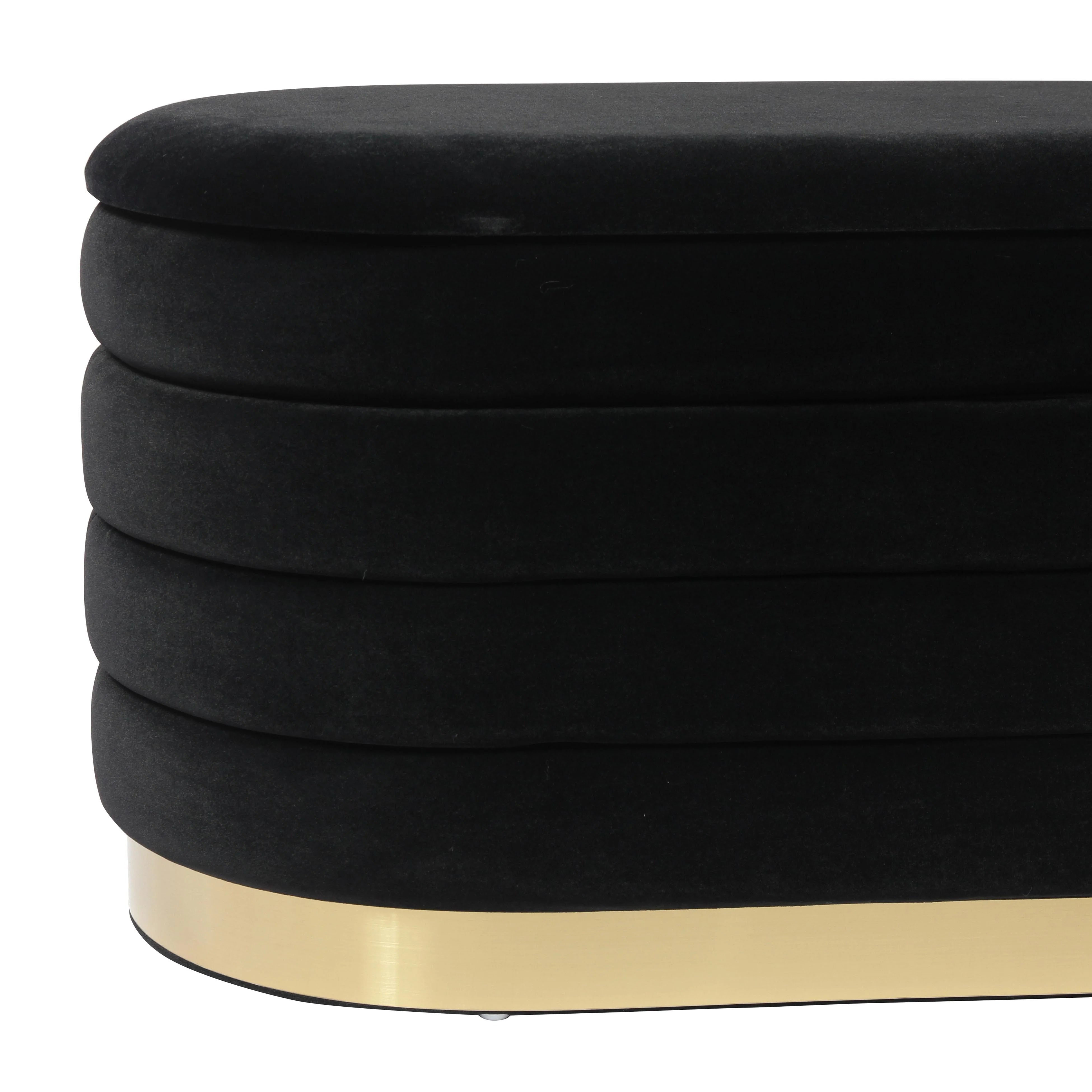 Banc de rangement en velours Lillian