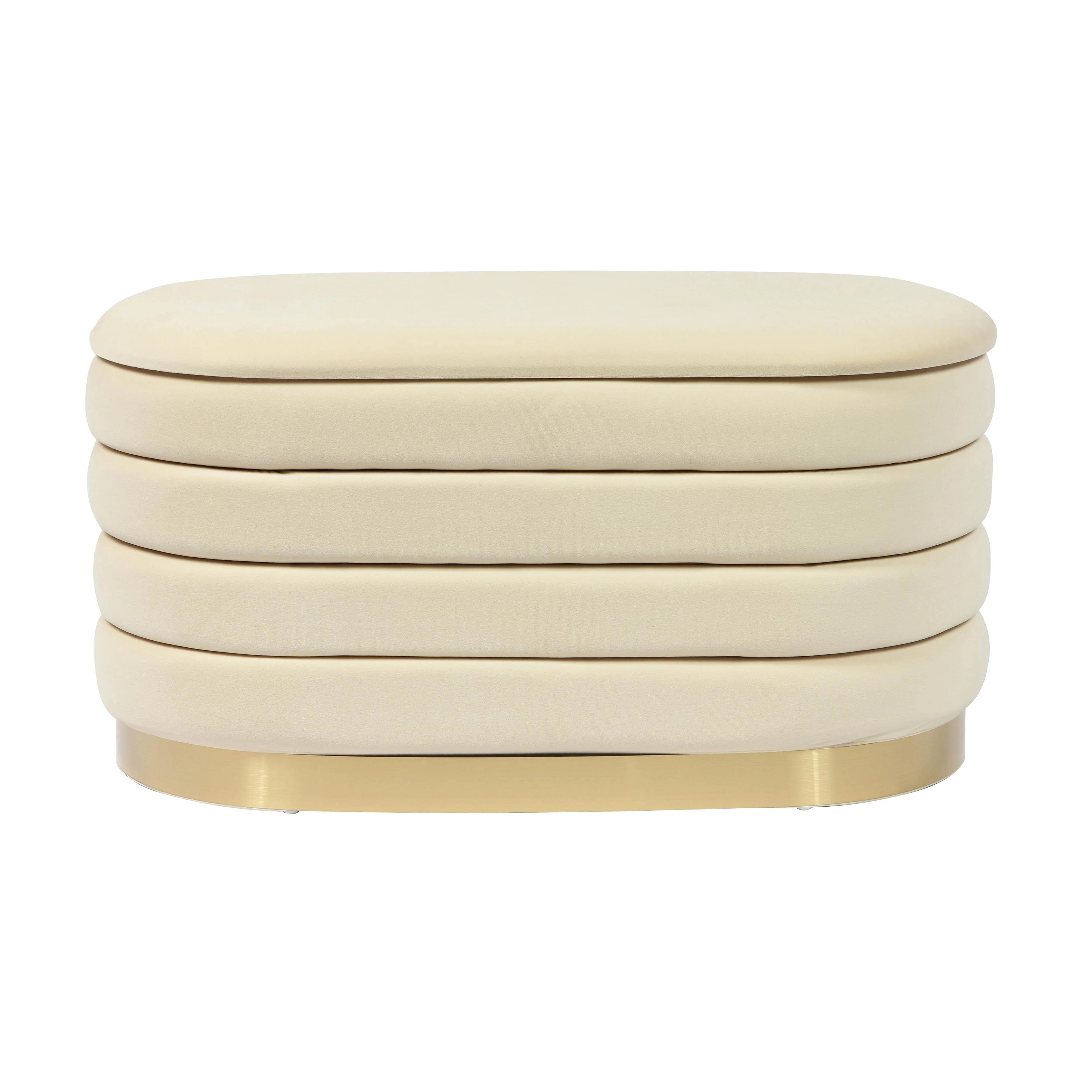 Banc de rangement en velours Lillian