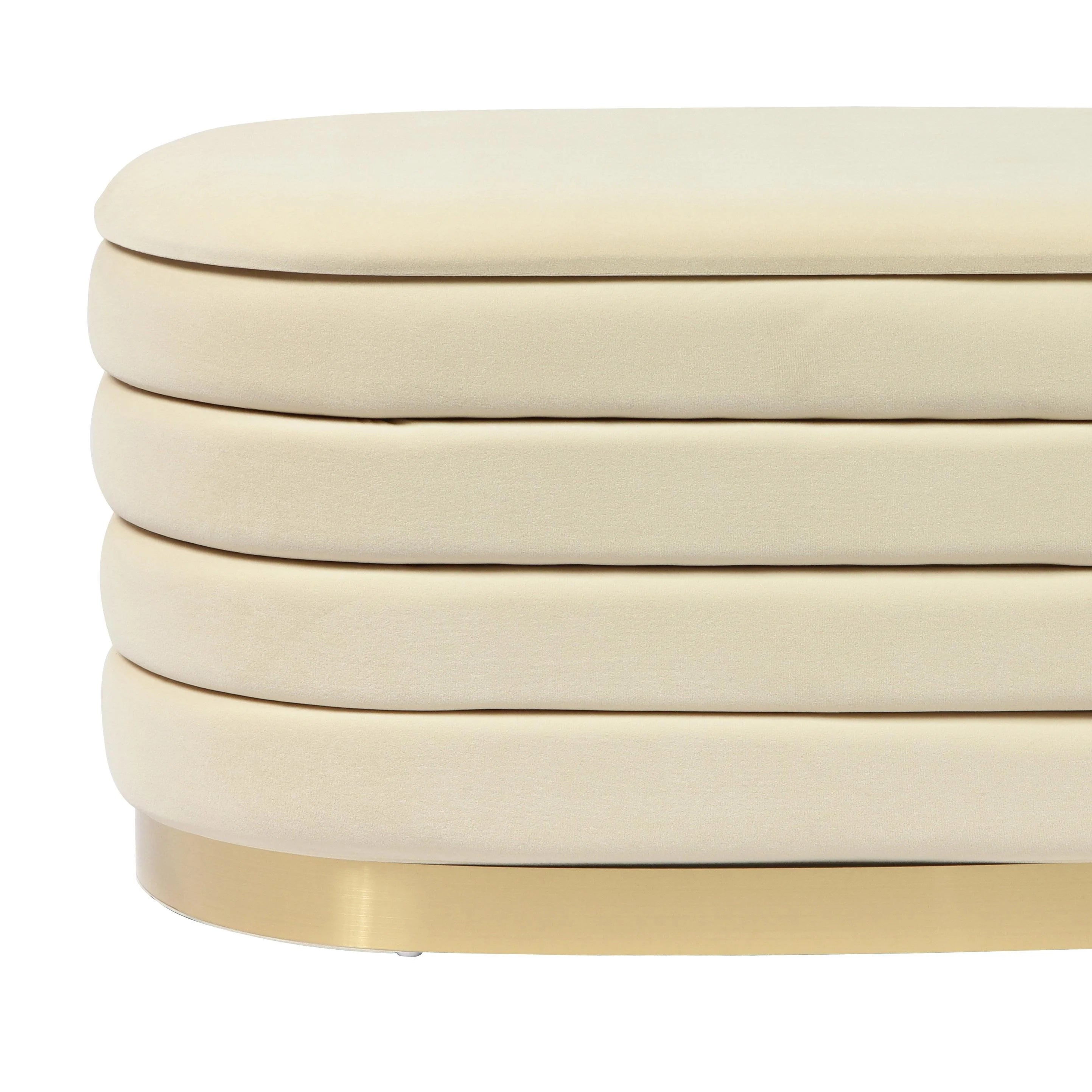 Banc de rangement en velours Lillian