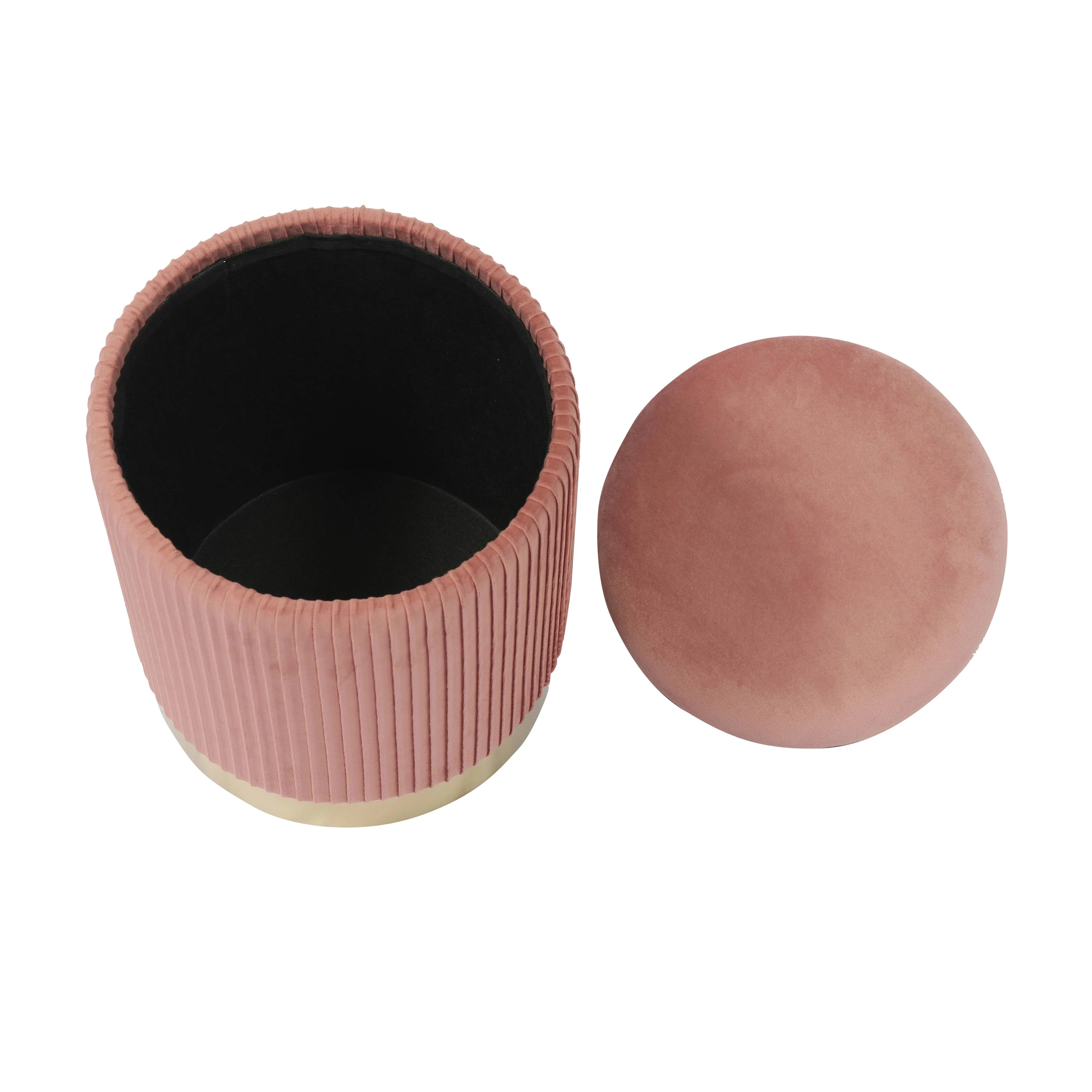 Zoe Performance Velvet Storage Ottoman