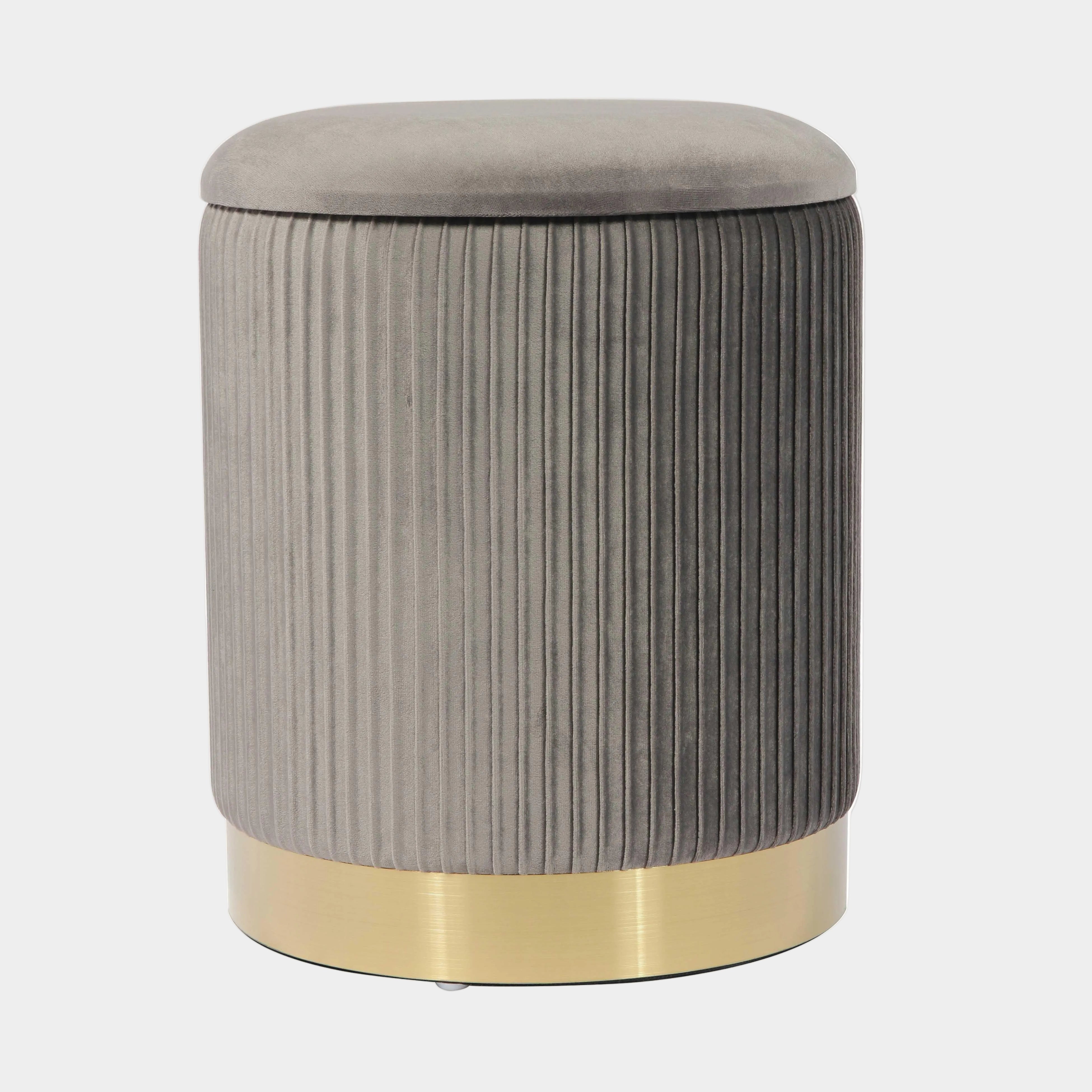 Zoe Performance Velvet Storage Ottoman