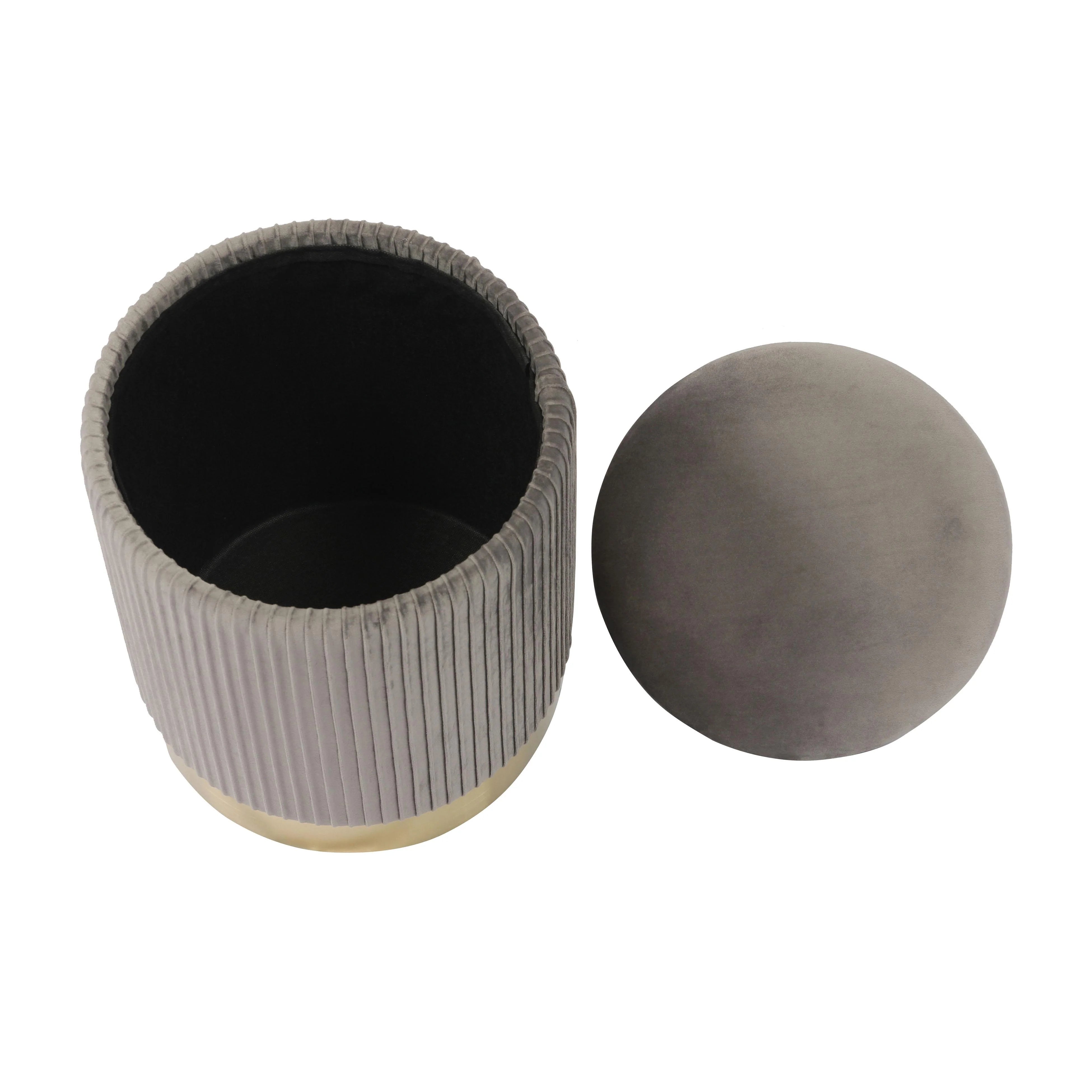 Zoe Performance Velvet Storage Ottoman