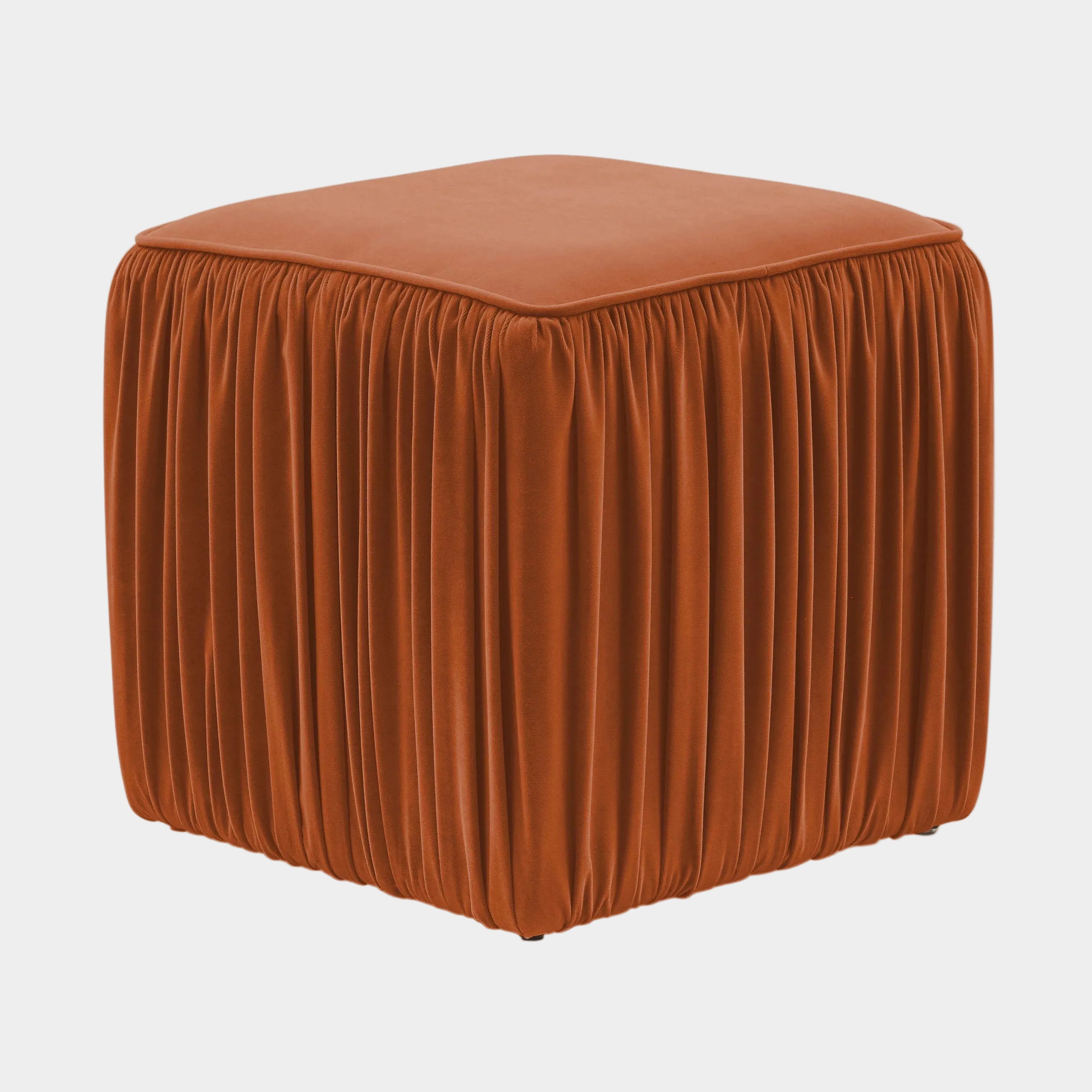 Morgan Pleated Velvet Ottoman