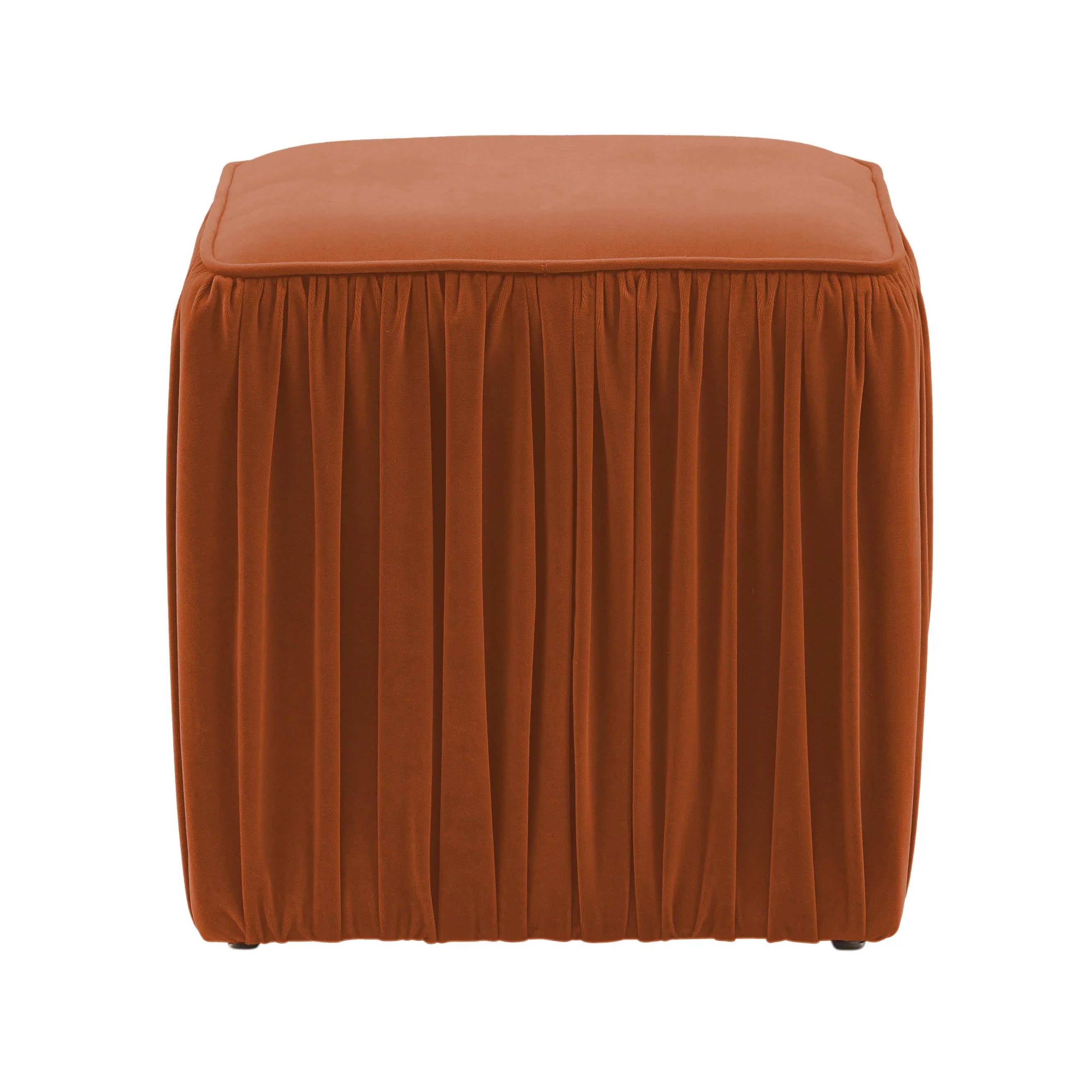 Morgan Pleated Velvet Ottoman