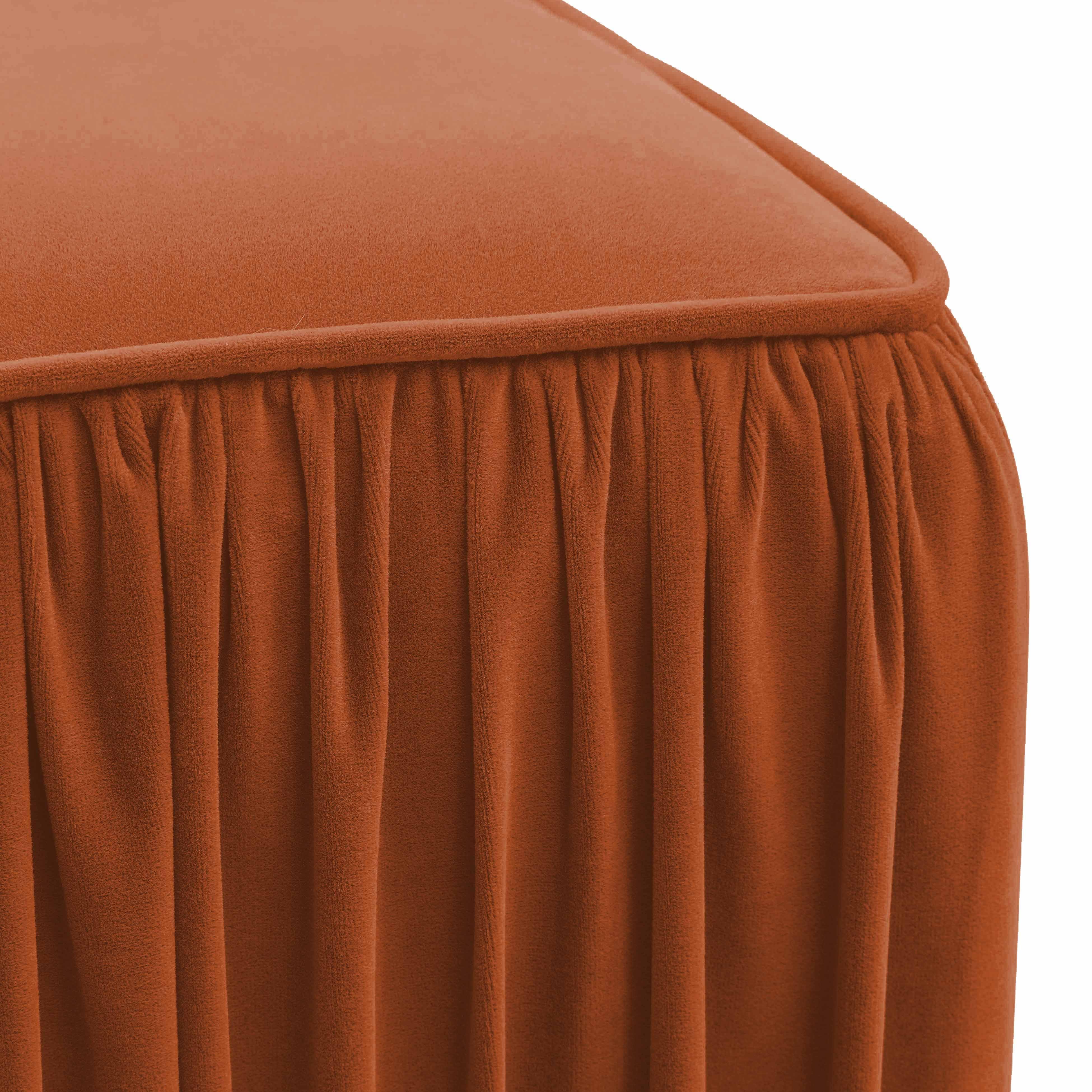 Morgan Pleated Velvet Ottoman