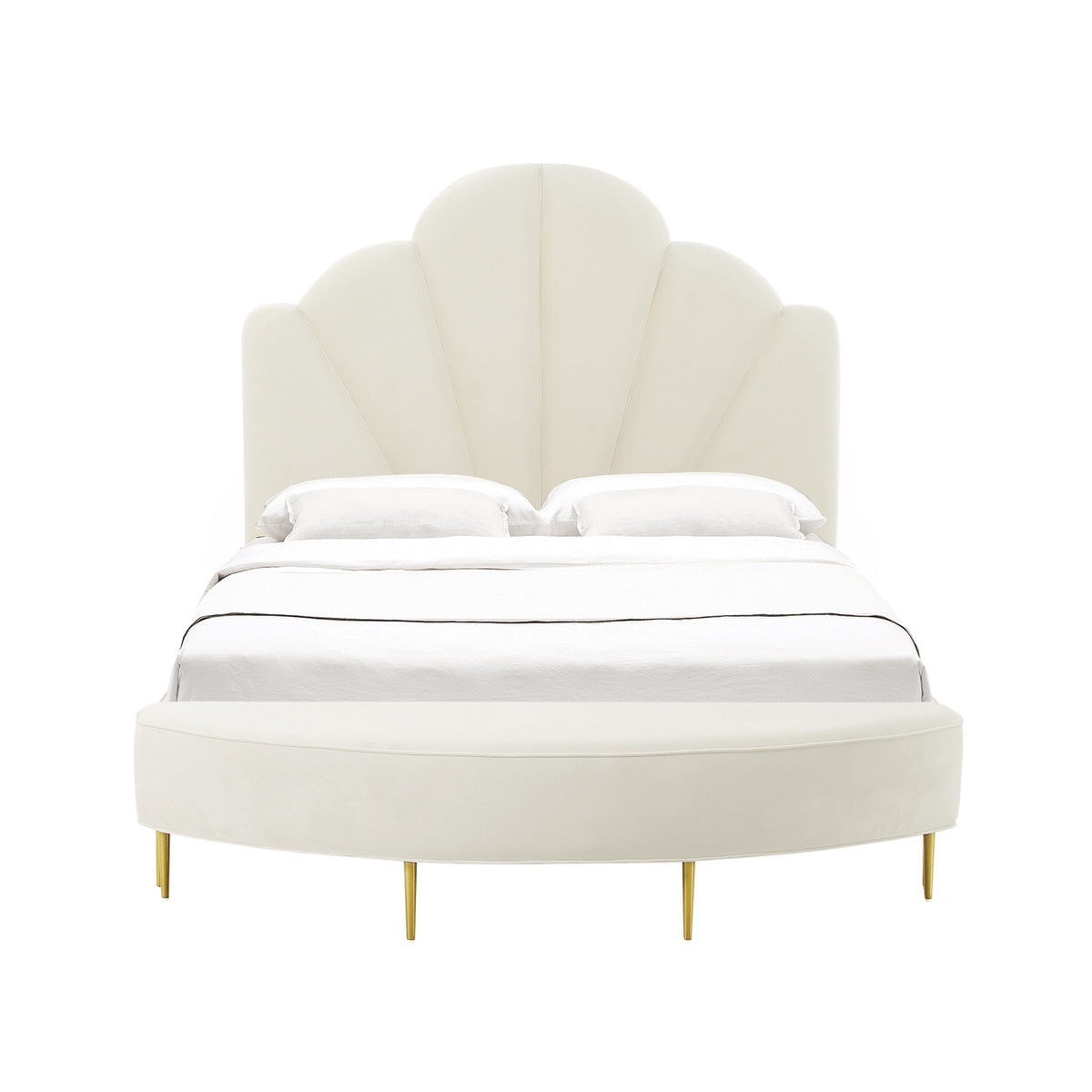 Bianca Cream Velvet Bench