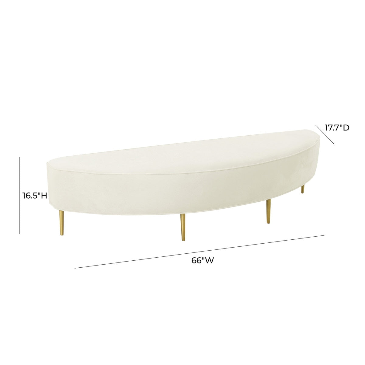 Bianca Cream Velvet Bench