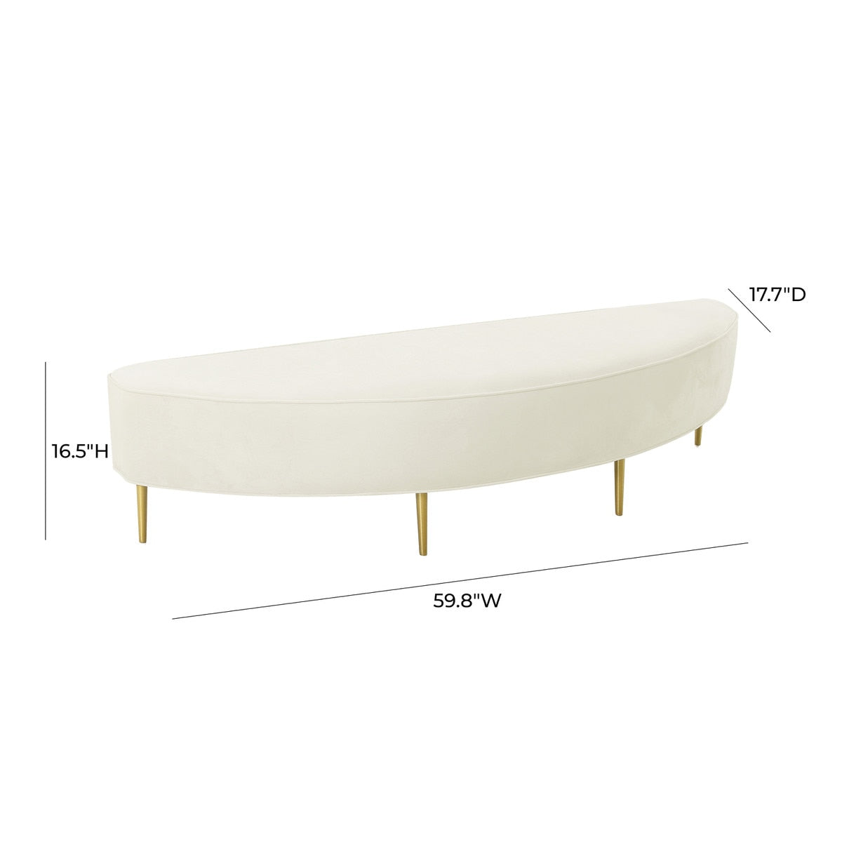 Bianca Cream Velvet Bench