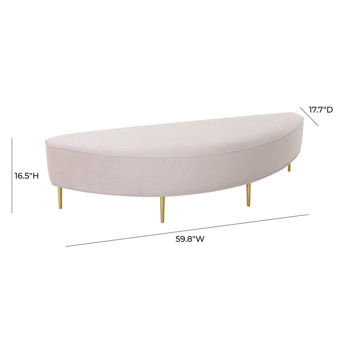 Banc complet en velours Bianca Blush