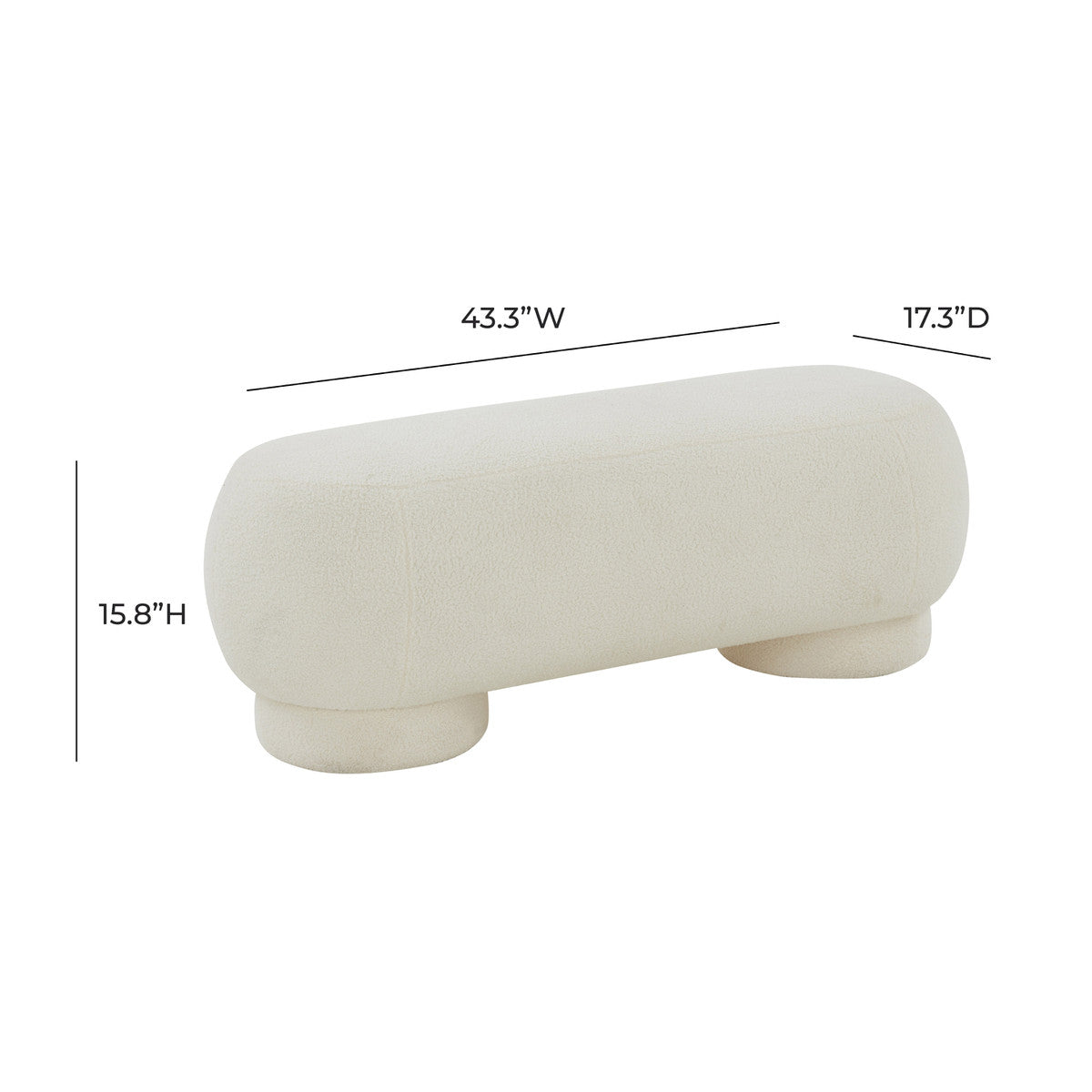 Mara Vegan Shearling Ottoman