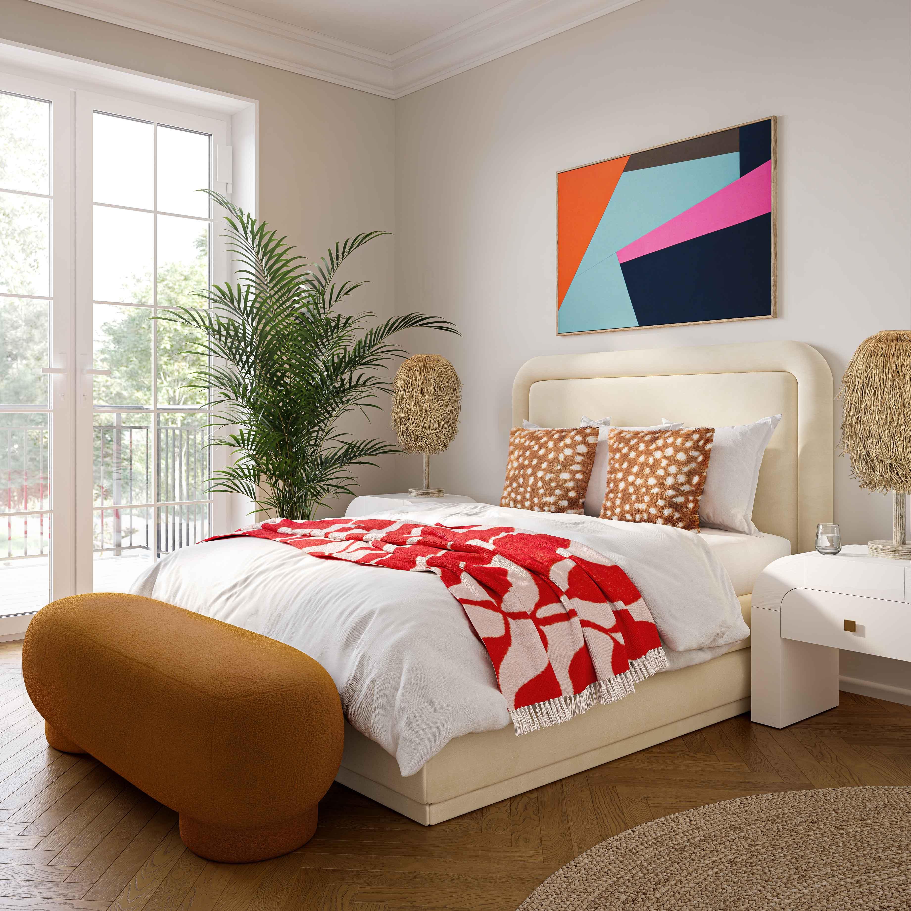 Mara 43" Performance Vegan Shearling Ottoman