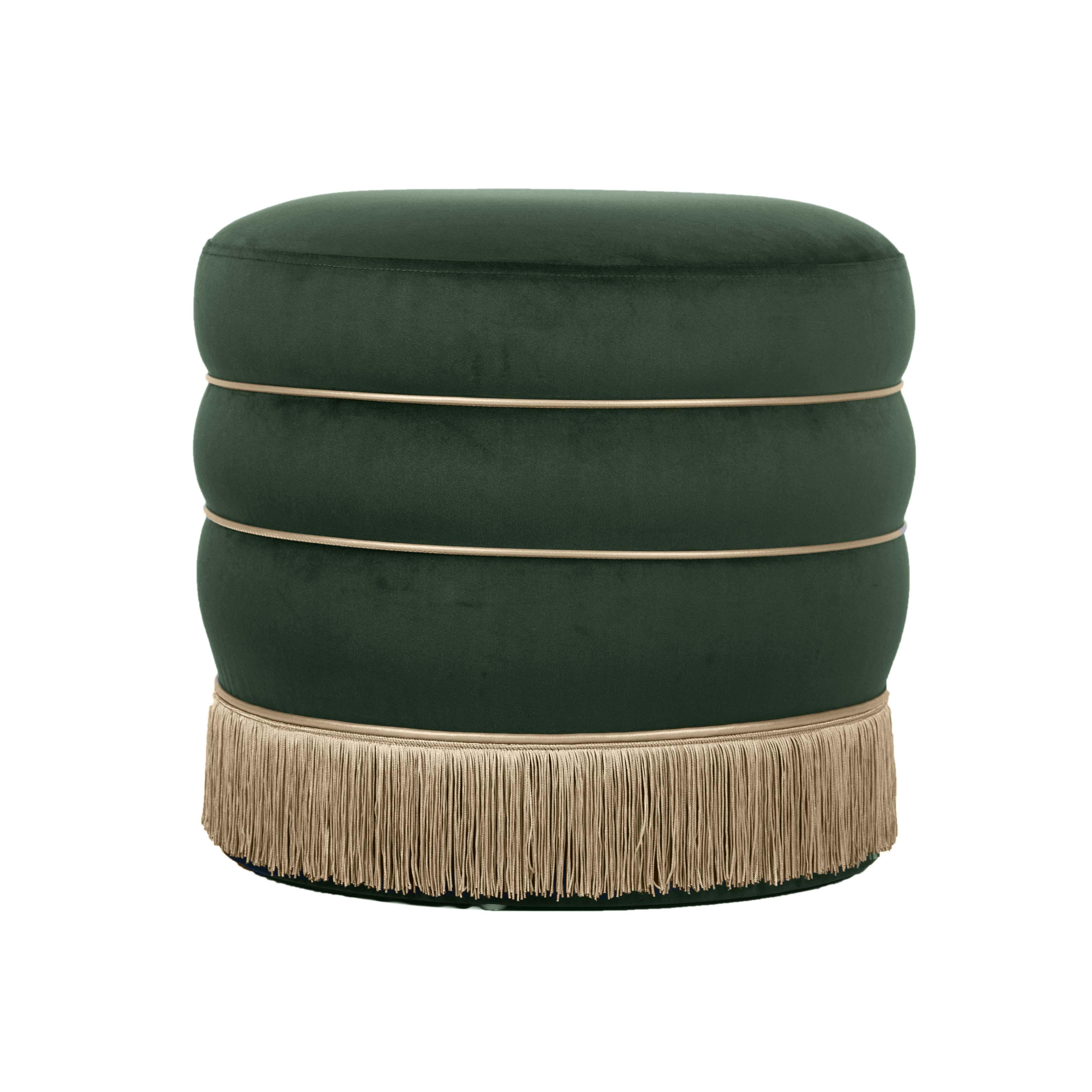 Lakka Performance Velvet Ottoman