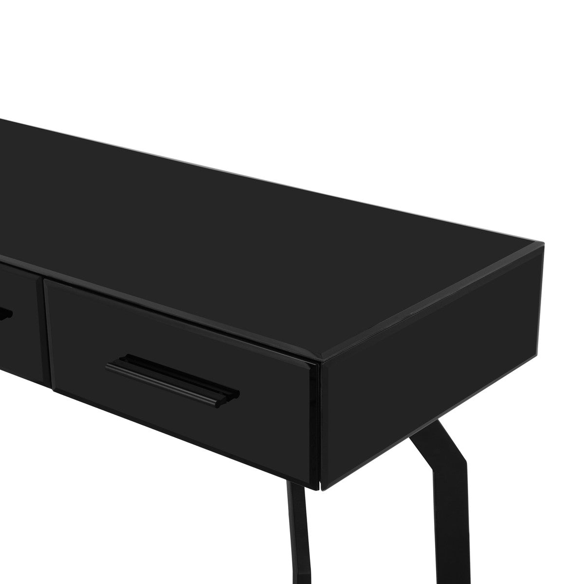 Table console de bureau en verre noir Santana