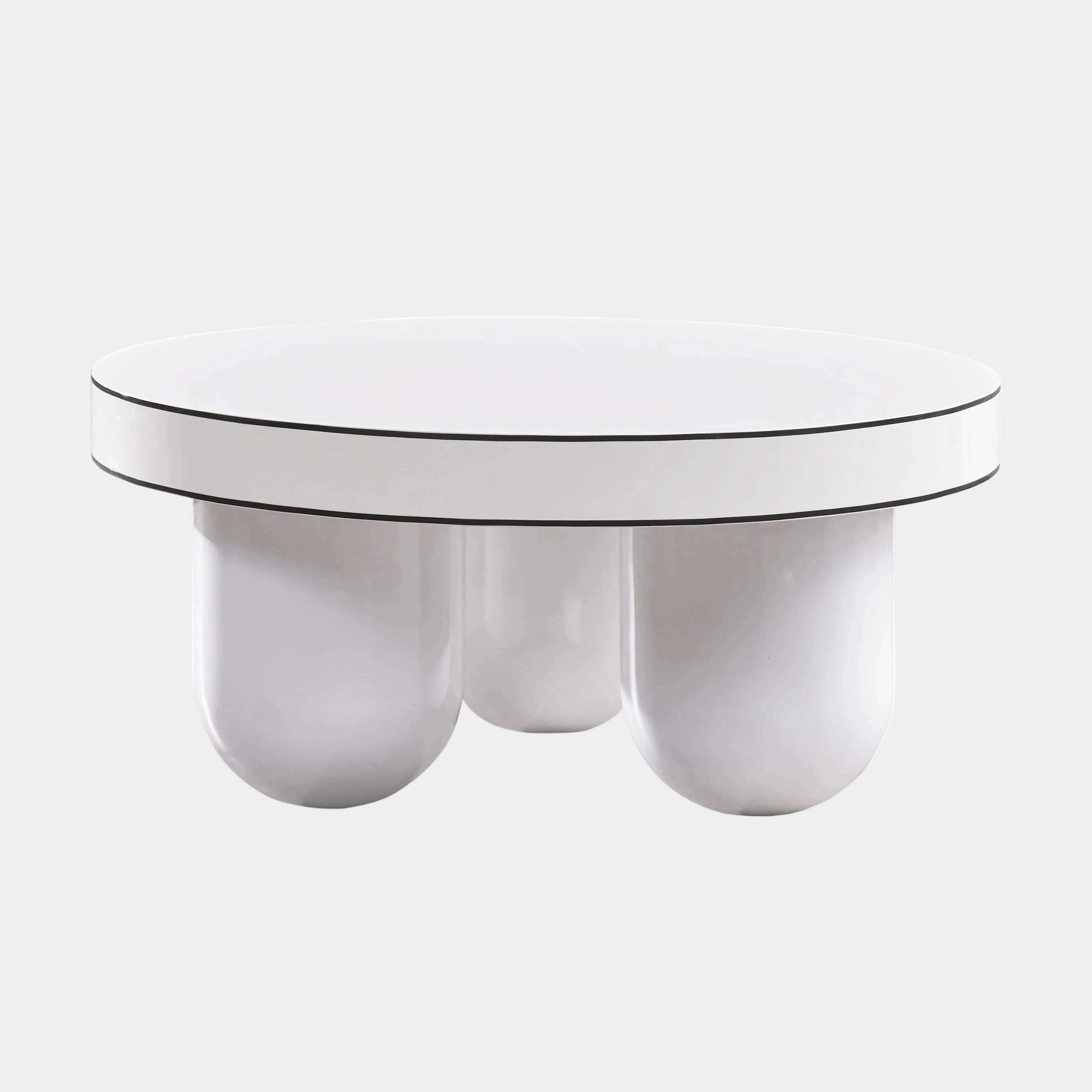Jasper 33" White Glossy Round Coffee Table