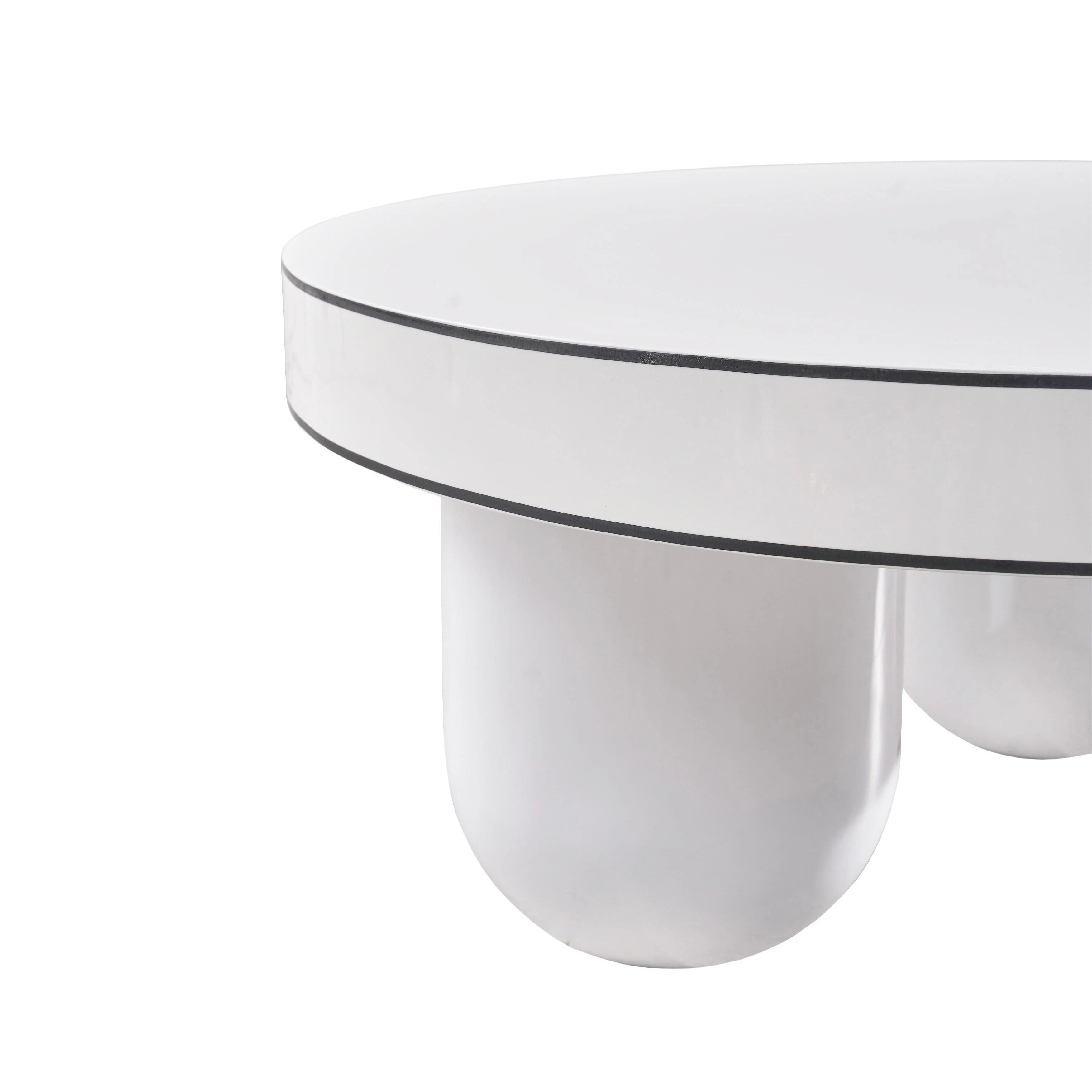 Jasper 33" White Glossy Round Coffee Table