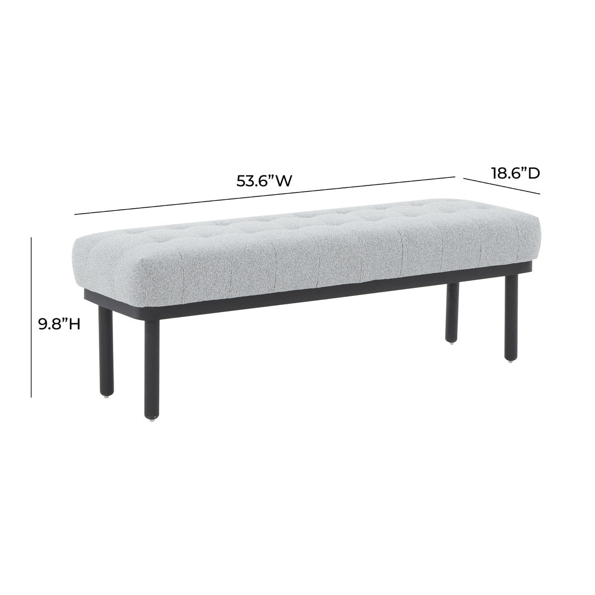 Olivia Black Boucle Bench