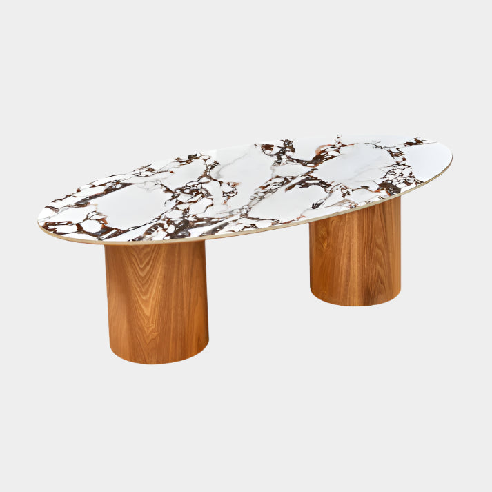Tamara Marble Ceramic Oval Coffee Table