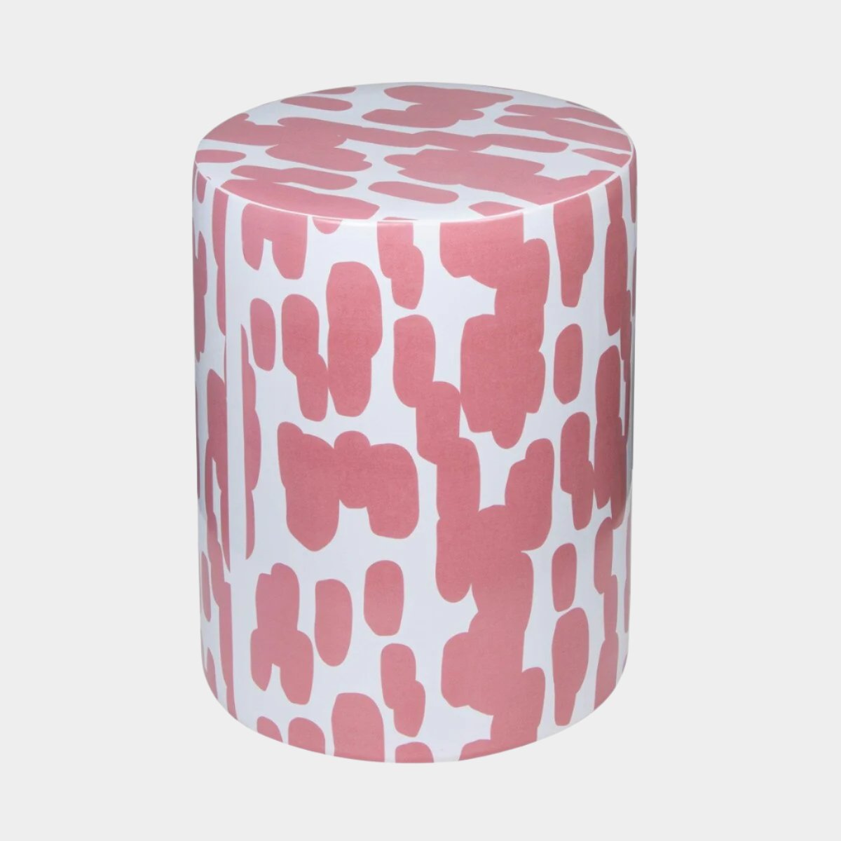 Taurus Ceramic Stool in Pink Strokes Print