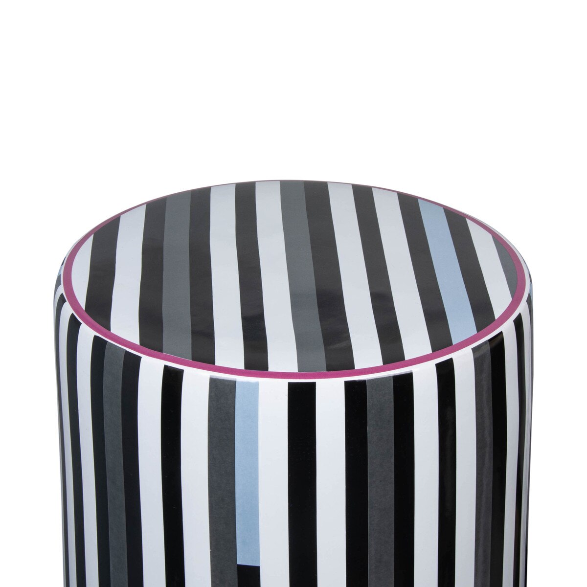 Taurus Ceramic Stool in Modern Stripes Print