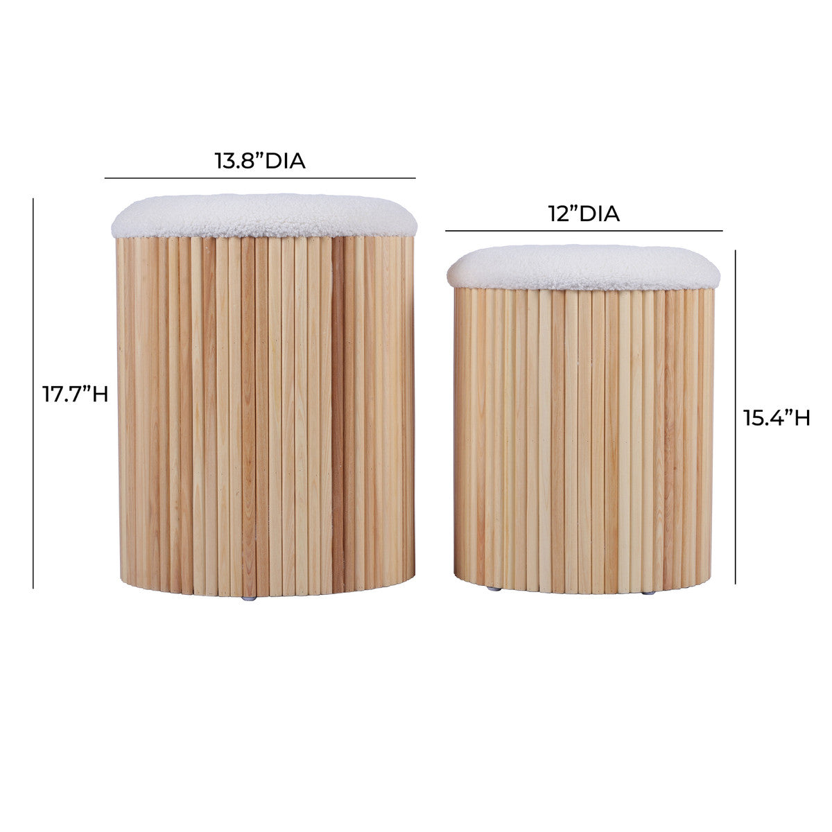 Sagano Nesting Storage Ottomans - Set of 2