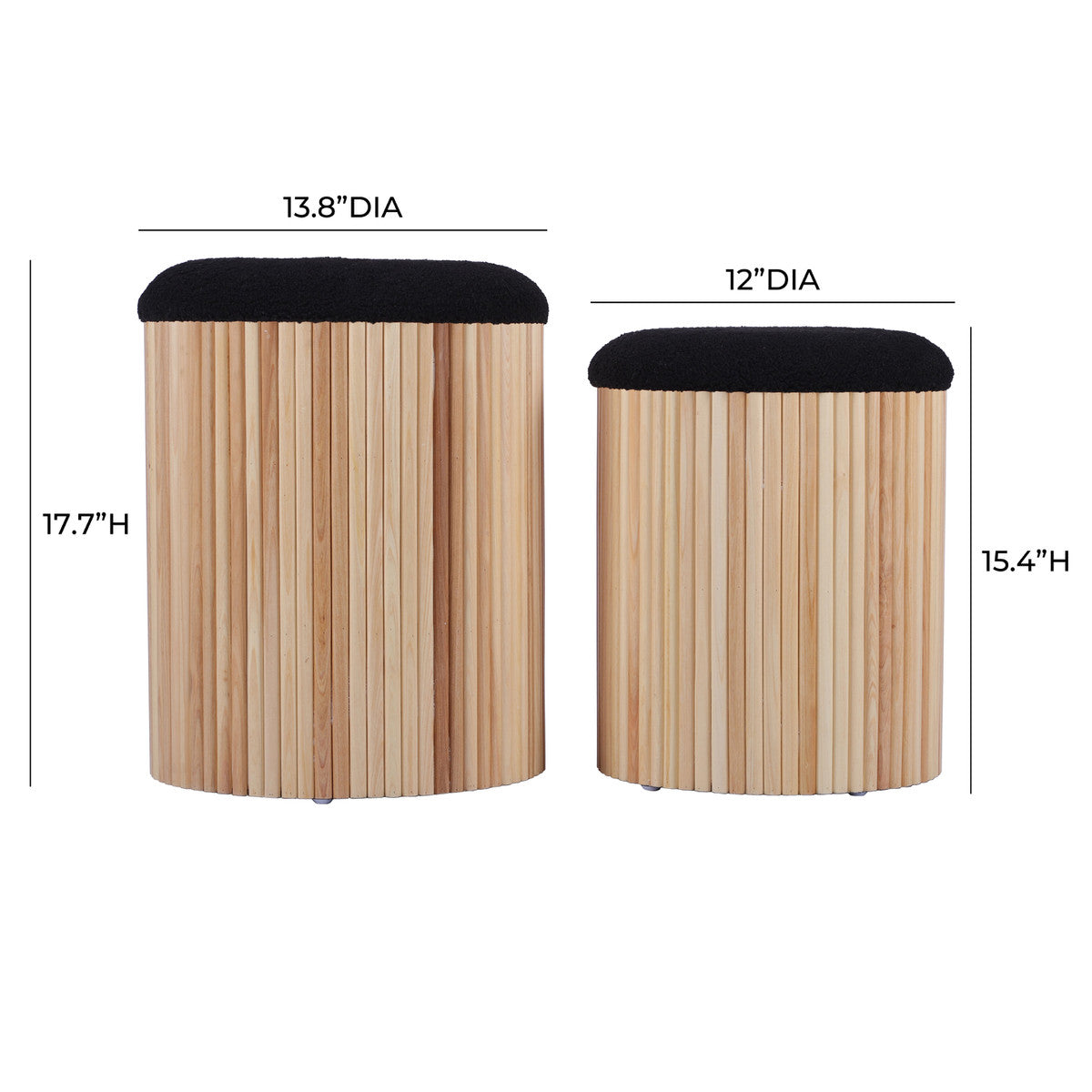 Sagano Nesting Storage Ottomans - Set of 2