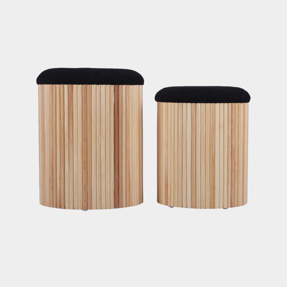 Sagano Nesting Storage Ottomans - Set of 2