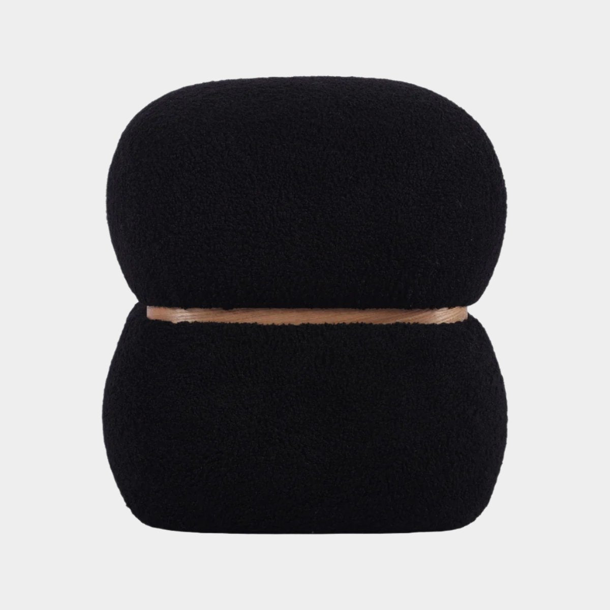 Pouf en peau de mouton vegan noir Helga 