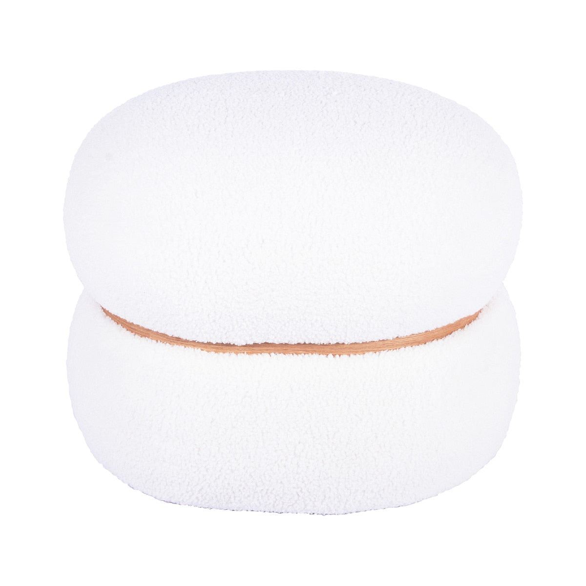 Helga Vegan Shearling Oval Ottoman