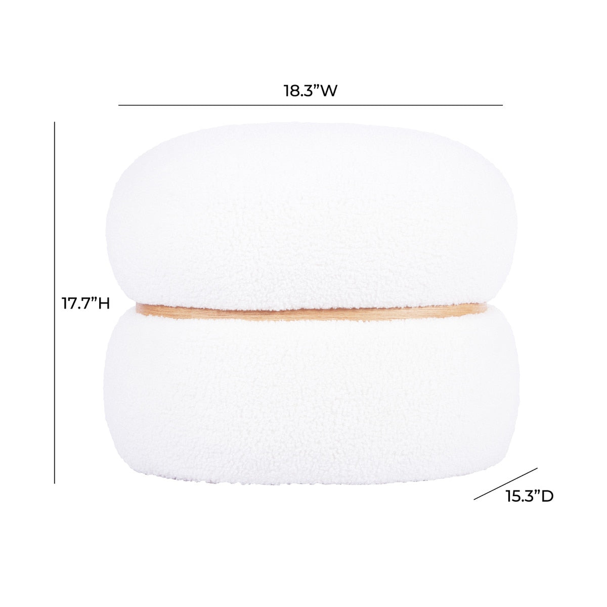 Helga Vegan Shearling Oval Ottoman