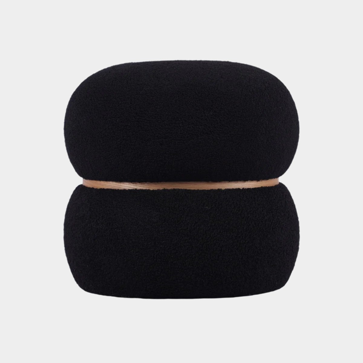 Helga Vegan Shearling Oval Ottoman