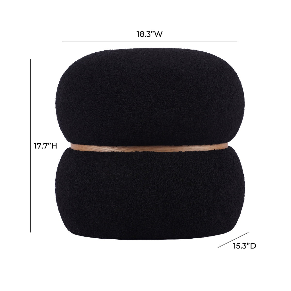 Helga Vegan Shearling Oval Ottoman