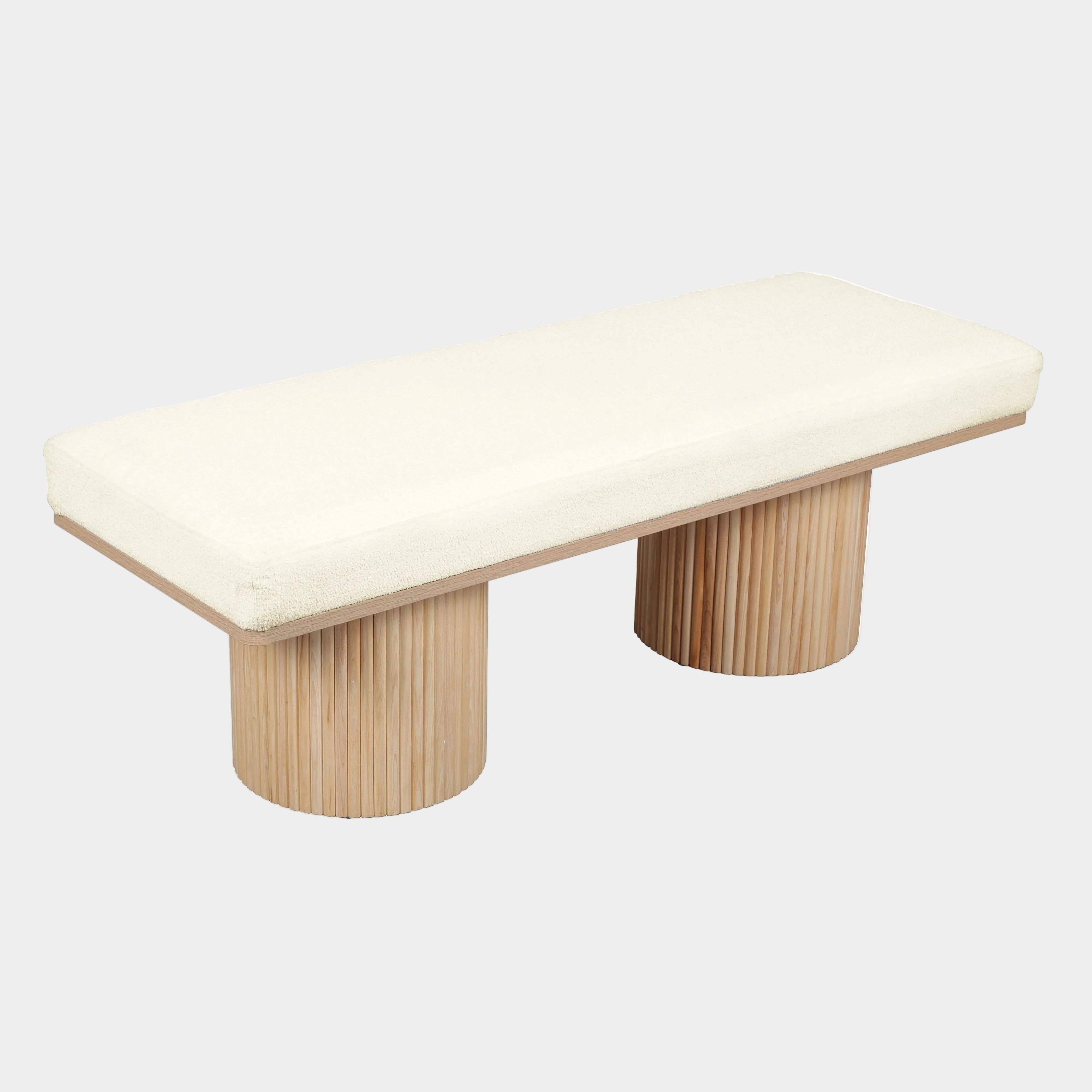 Sagano 48" White Dyed-Yarn Bench