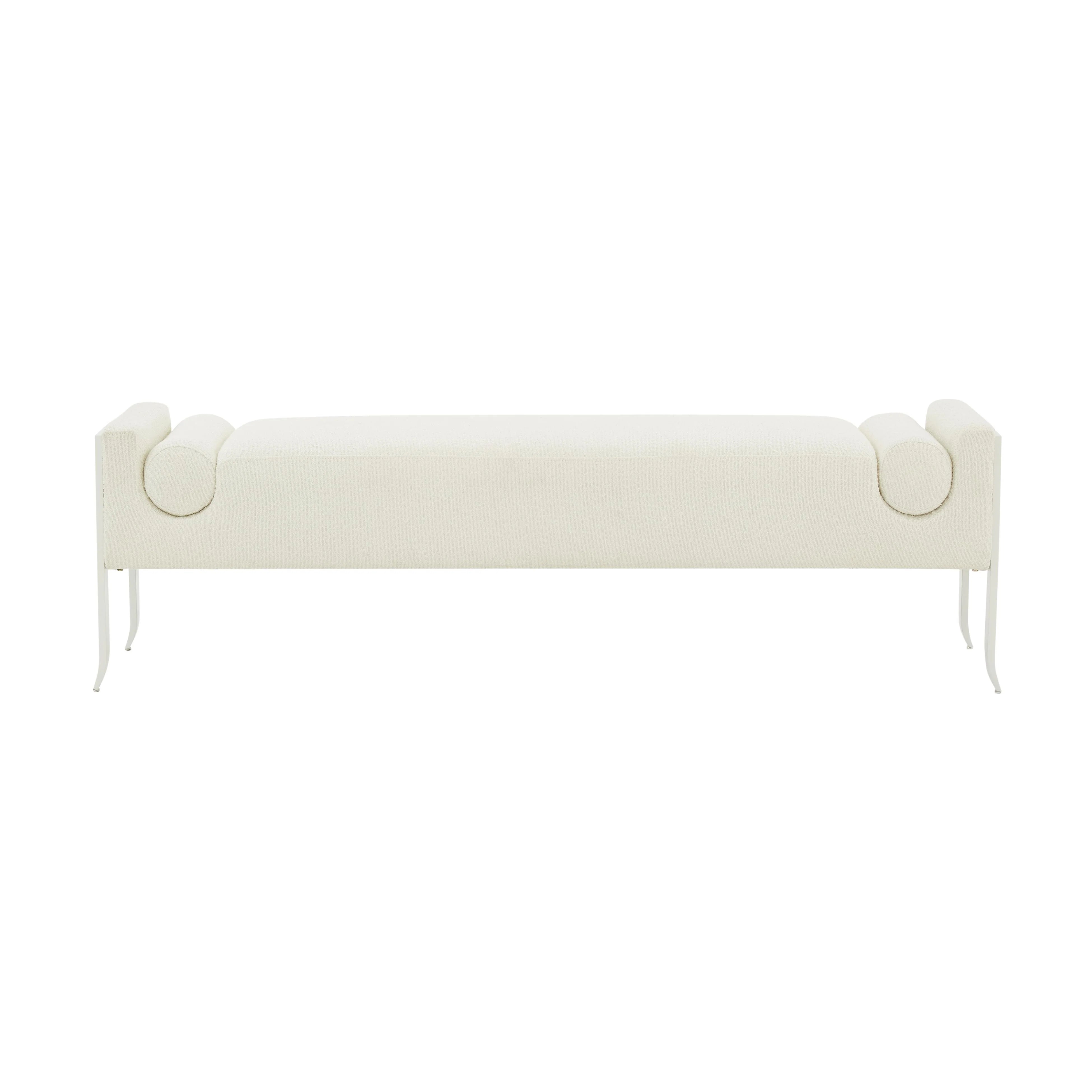 Ines 67" Cream Performance Boucle Bench