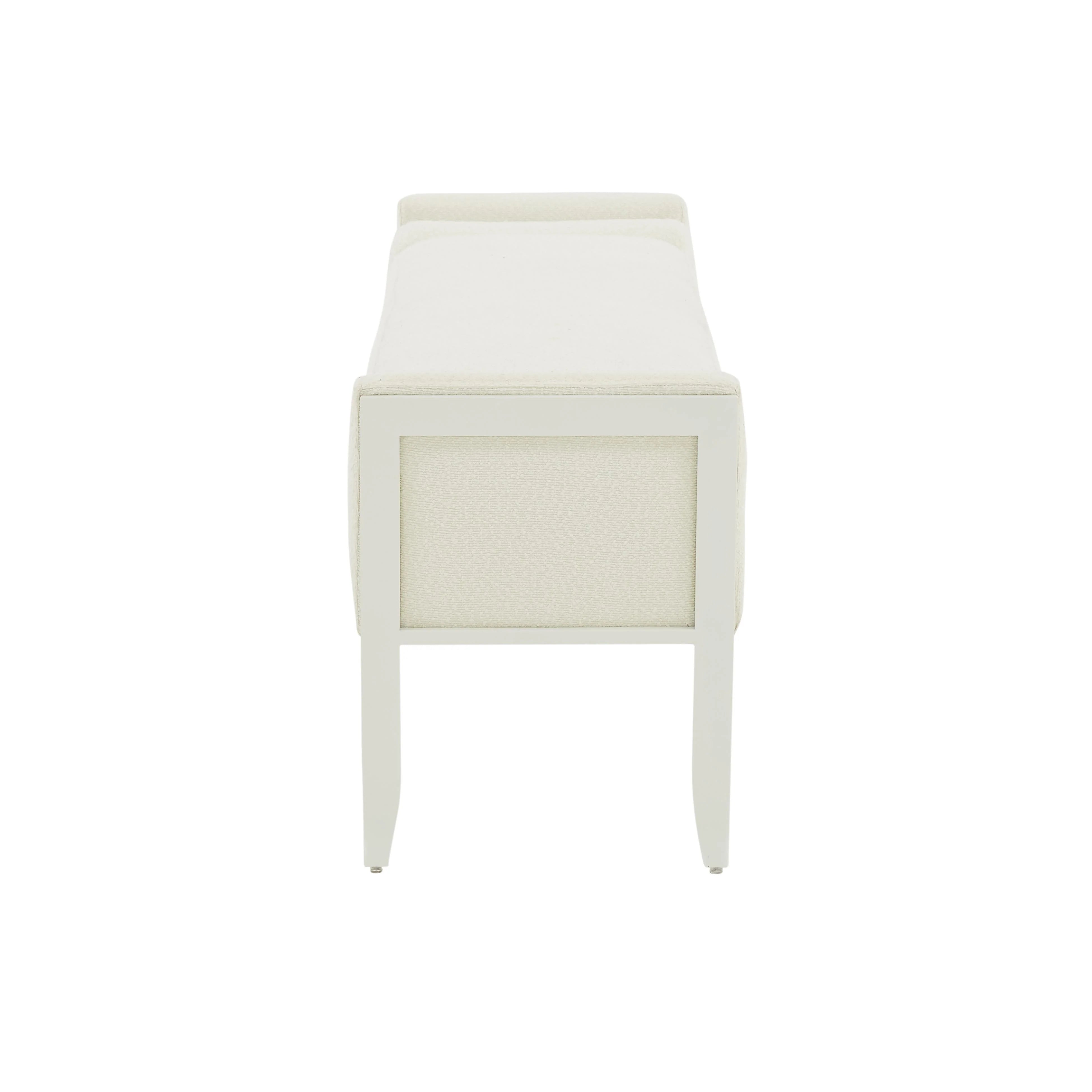 Ines 67" Cream Performance Boucle Bench