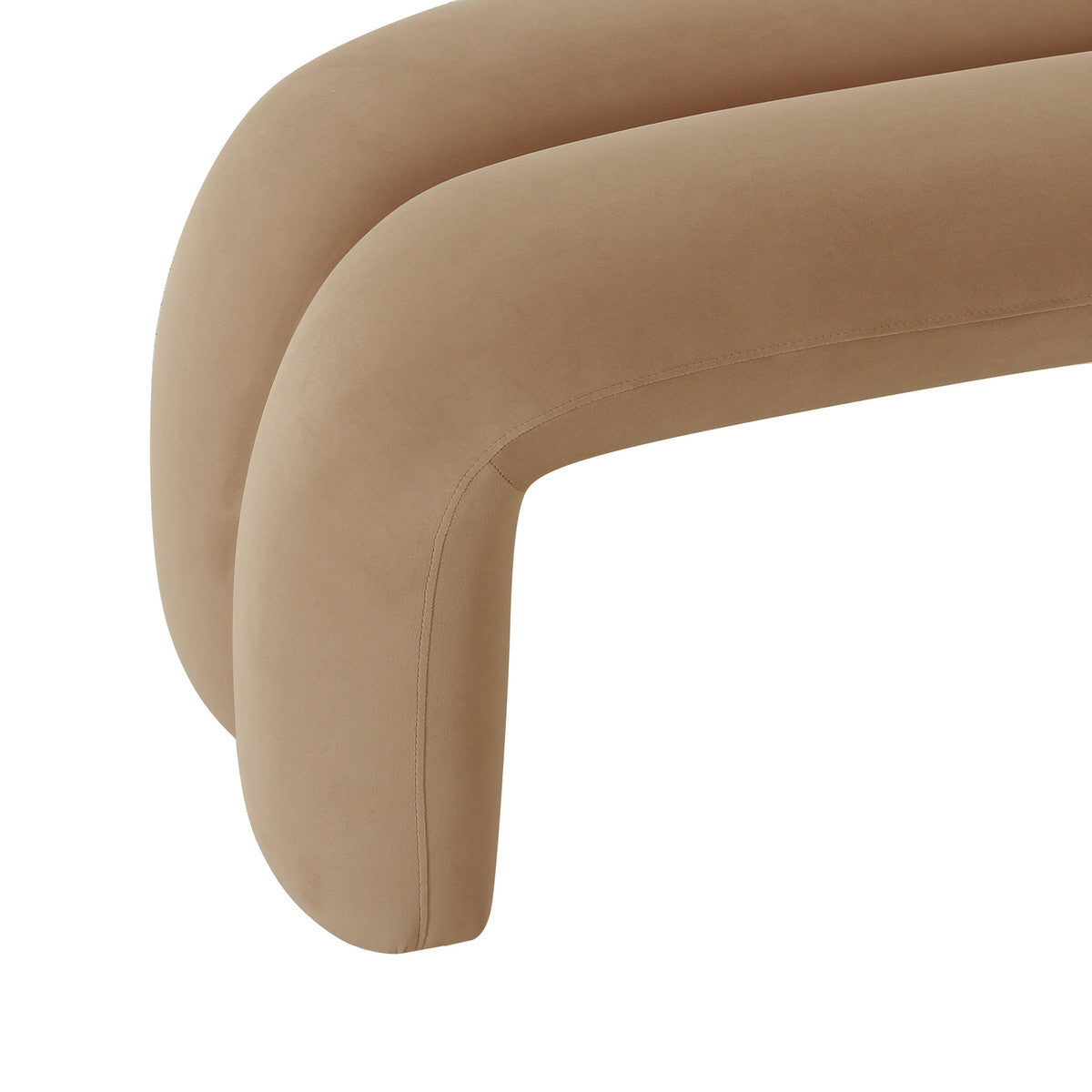 Banc canalisé en velours Leigh 