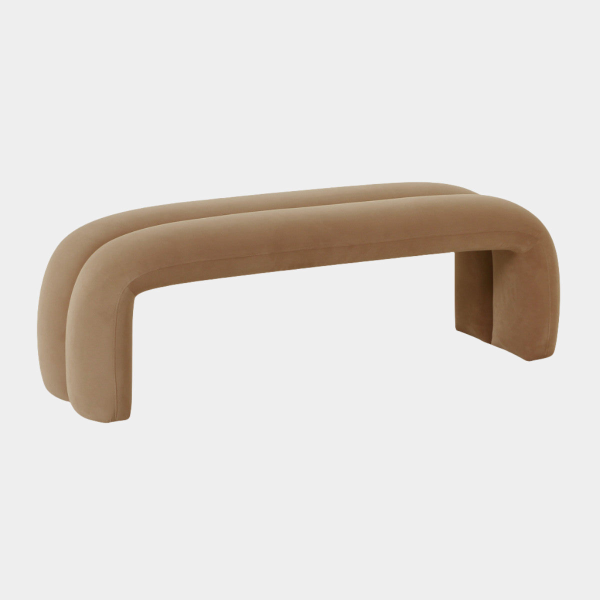 Banc canalisé en velours Leigh 